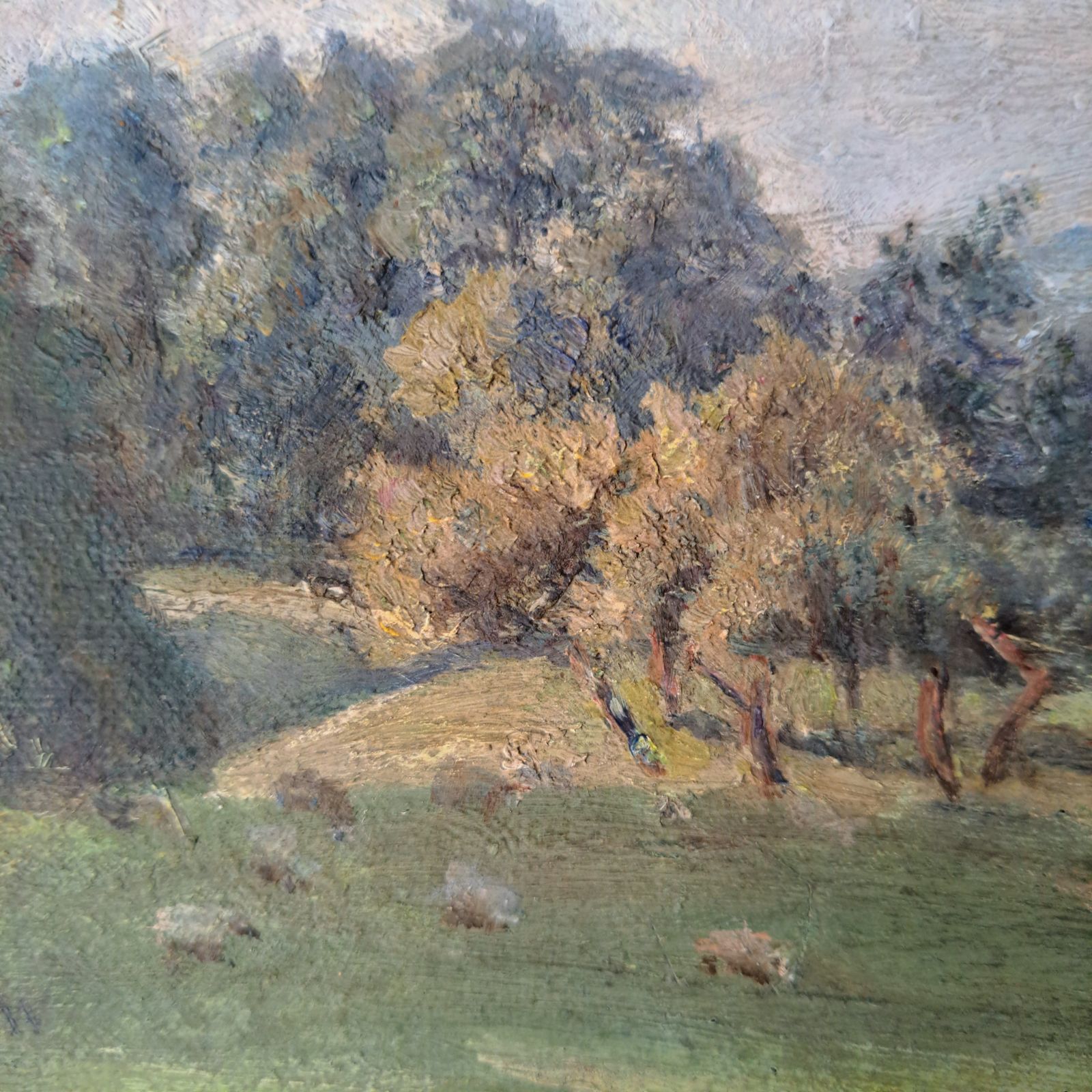 photo for sale Small Oil Painting Of A Rural Landscape
