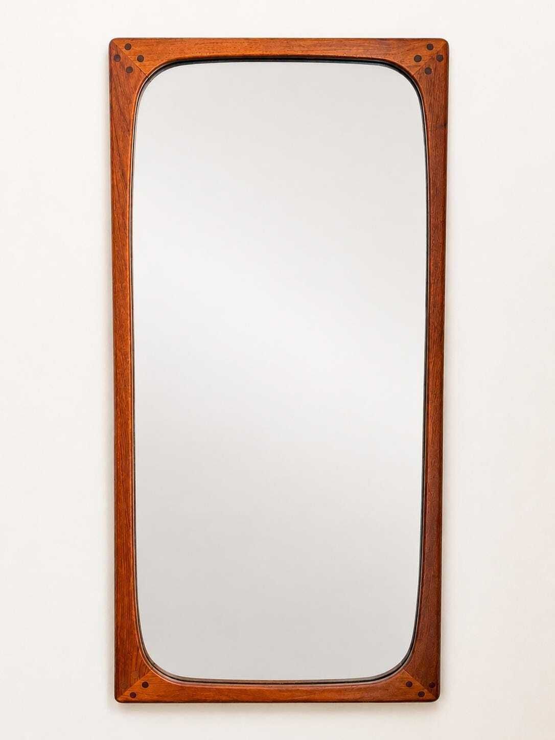 Vintage Grote Teakhouten Wandspiegel Toegeschreven aan Aksel Kjersgaard | Scandinavian Modern jaren 1960 photo buy