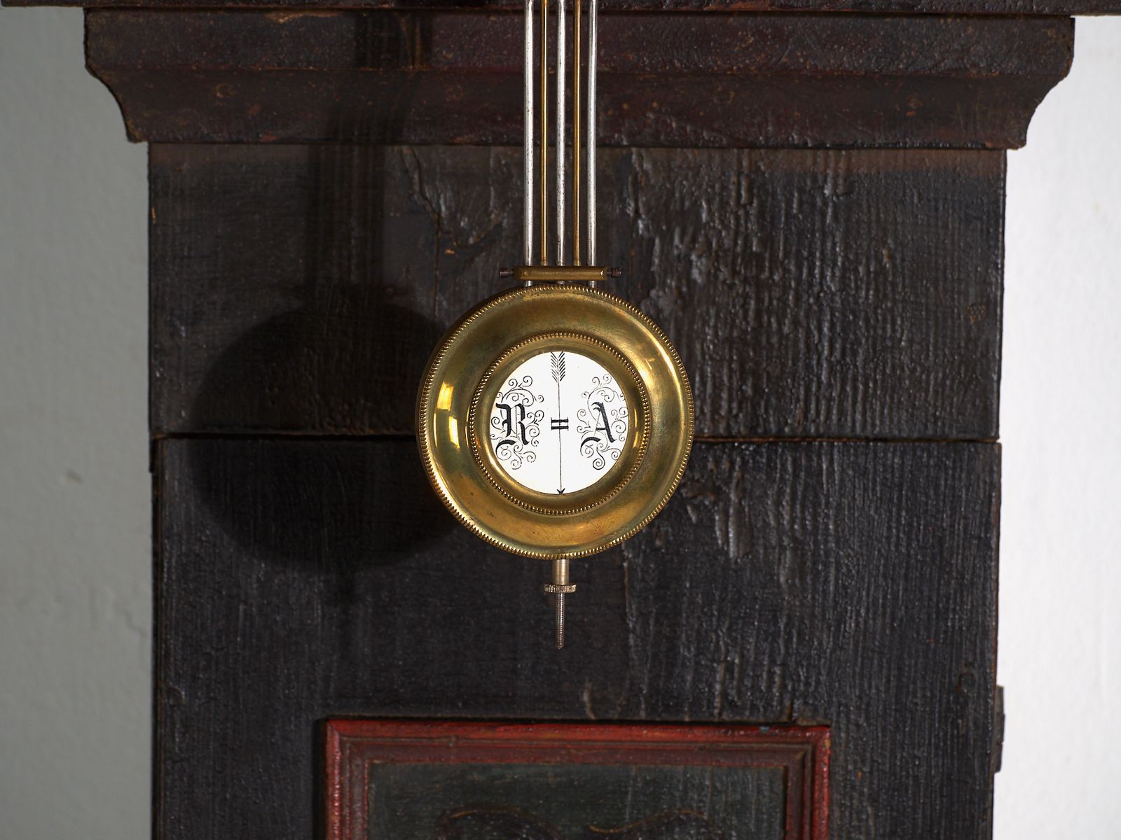 Horloge de parquet d'époque en pin peint - Europe centrale, vers 1850 photo 2078.0
