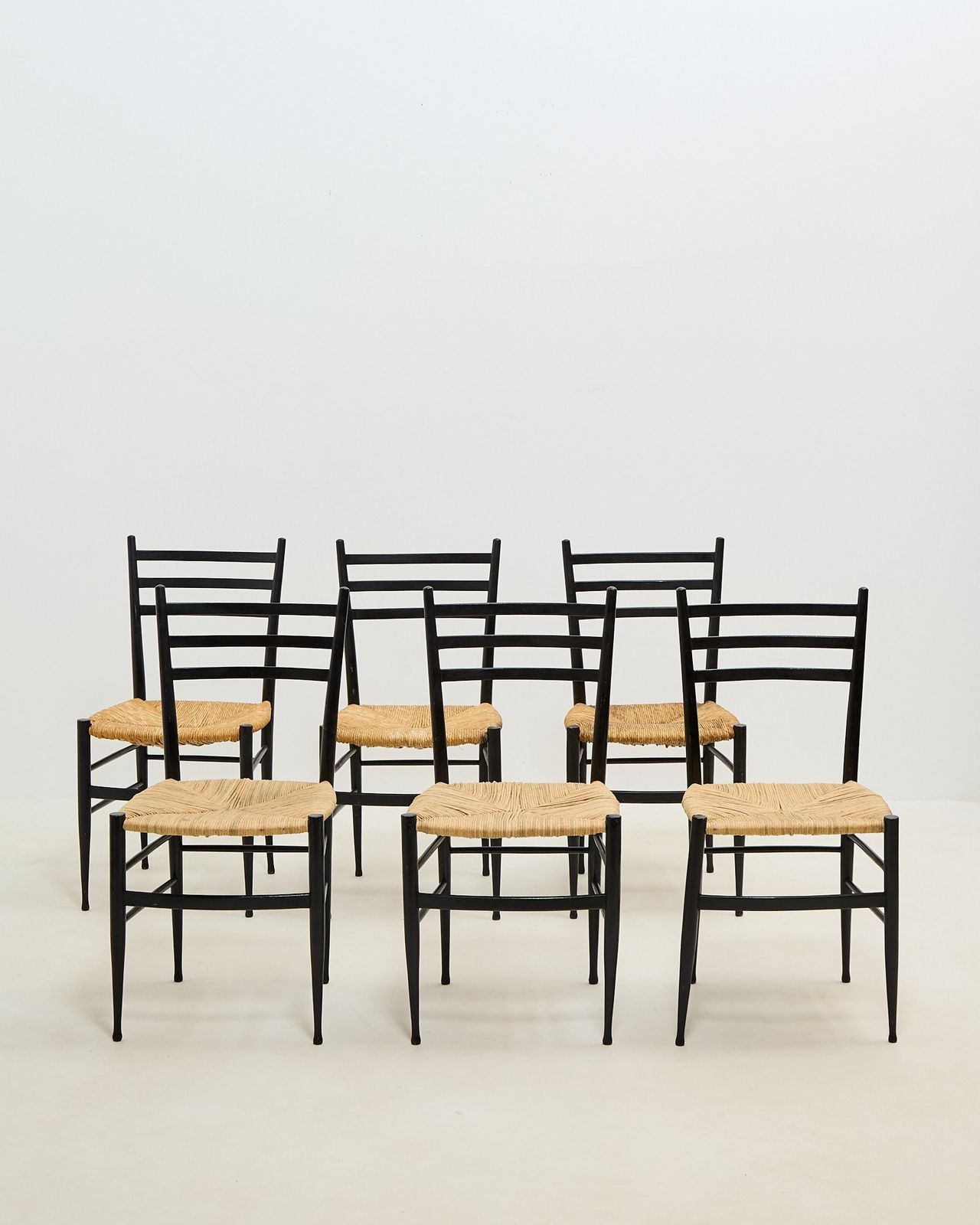 photo for sale Gio Ponti Style Chairs X 6, 1950s