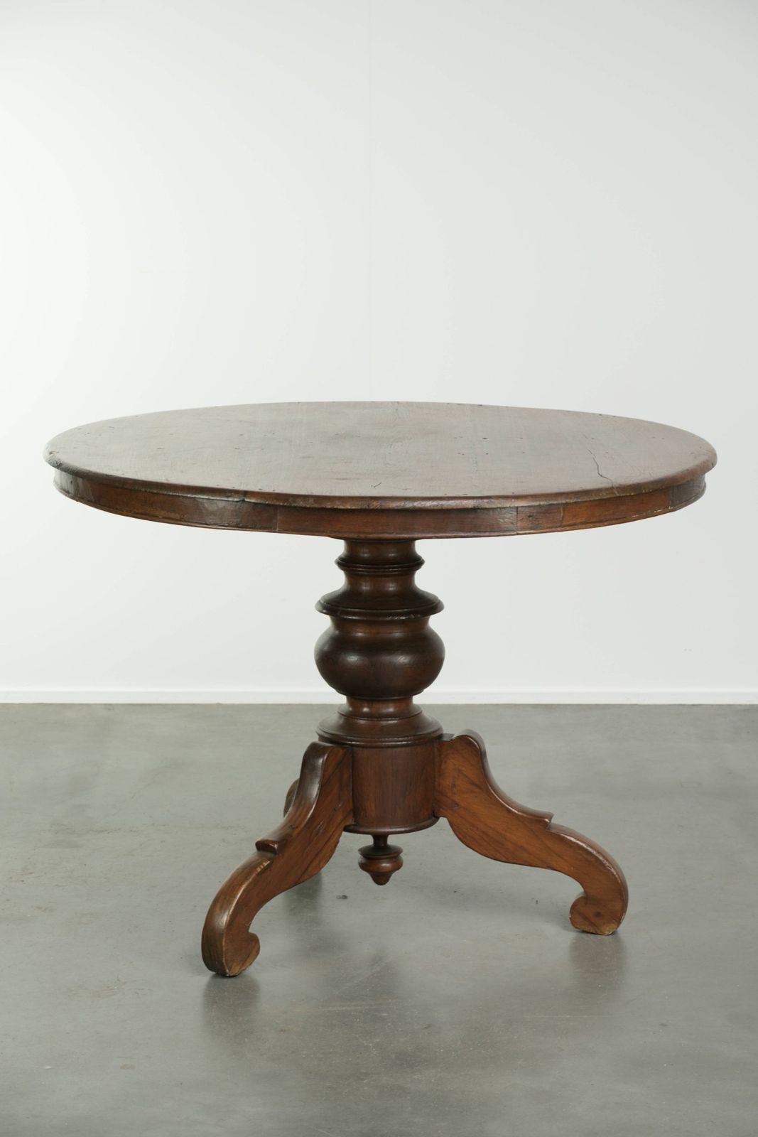 Beautiful, Subtle, Round, Rustic Wooden Dining Table With A Lovely Appearance And A Beautiful Patina. photo furniture