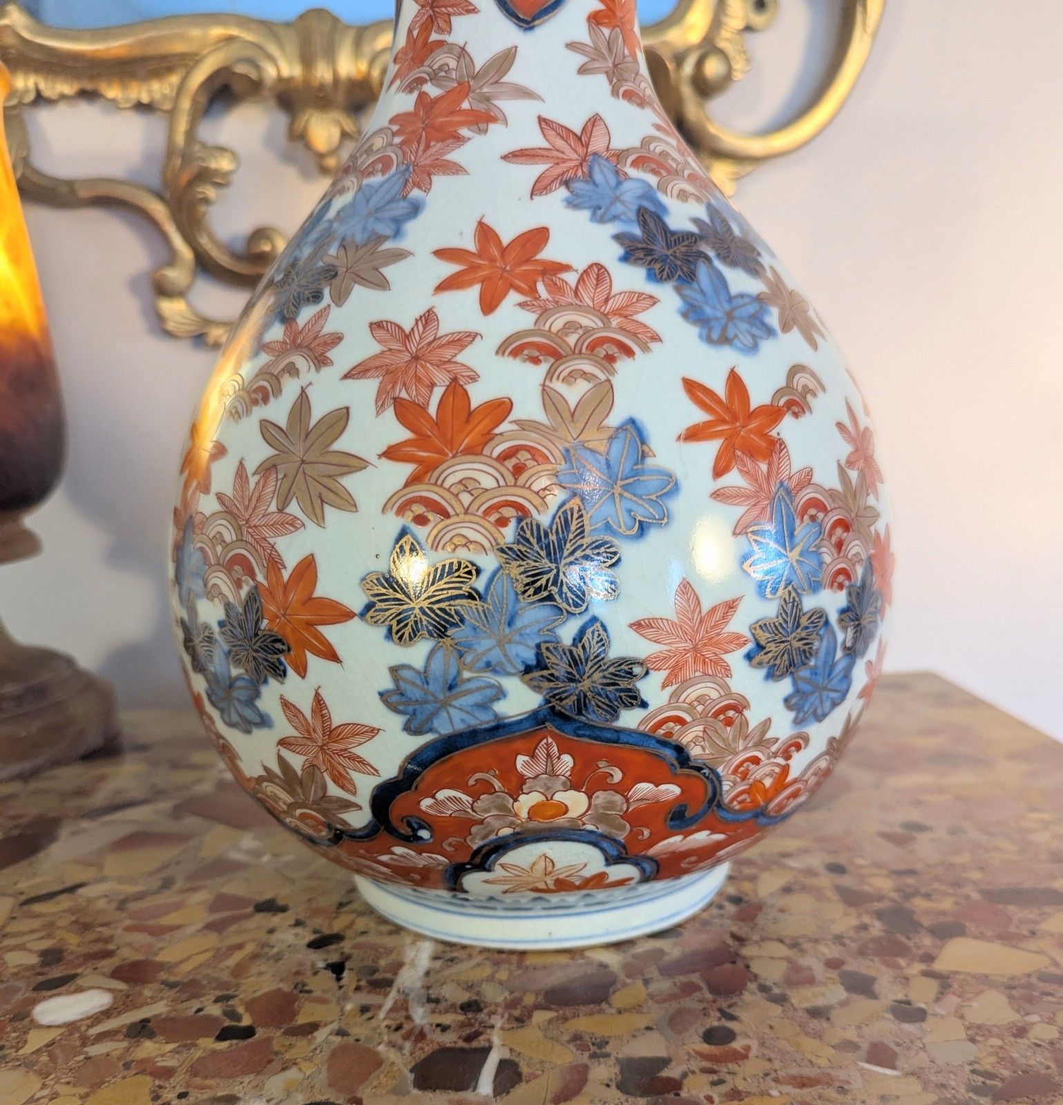 Vase Imari japonais à col court, époque Meiji, 1868-1912, livraison disponible, 0378