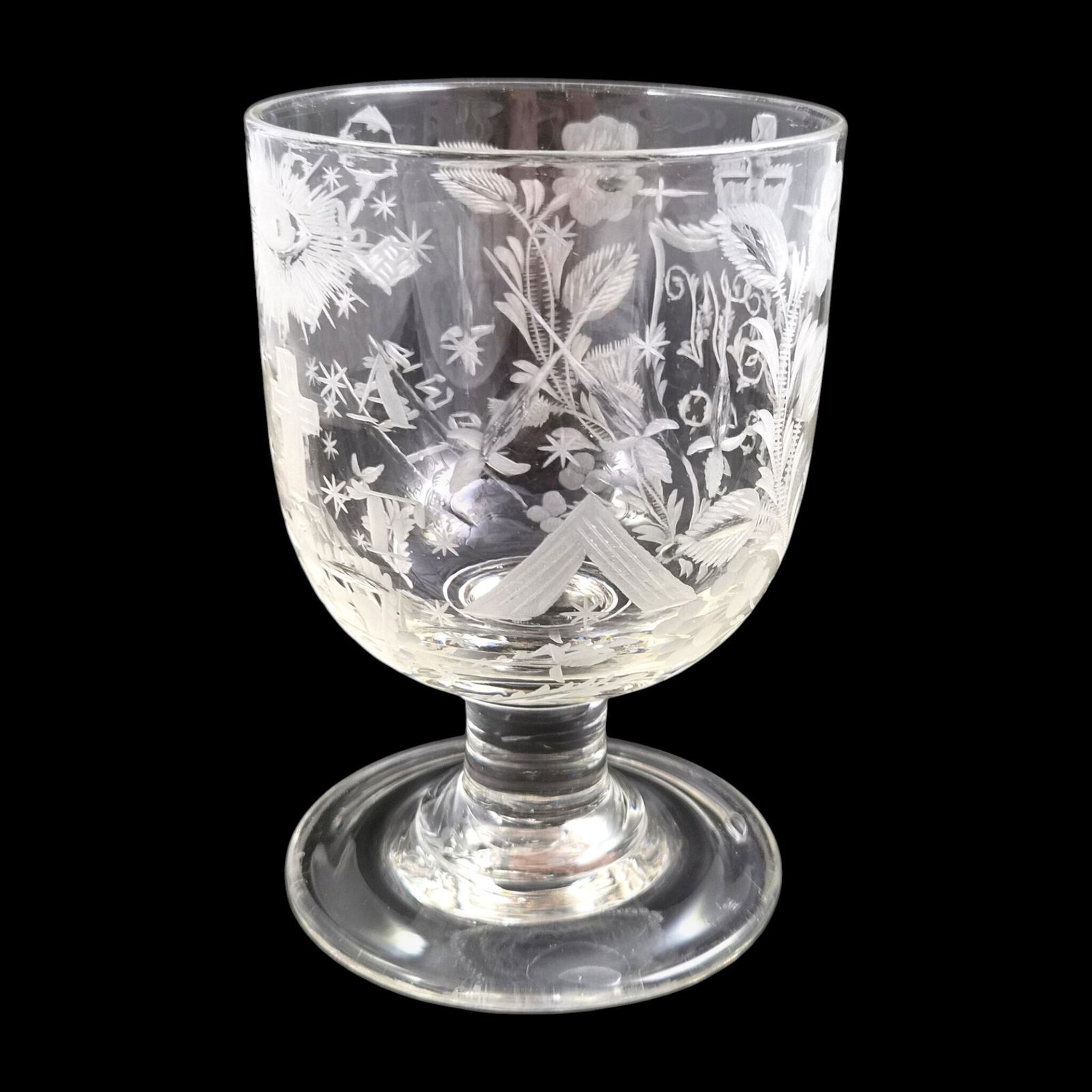 North East English Engraved Gaof Lead Glass Rummer, C.1820–1830 photo furniture