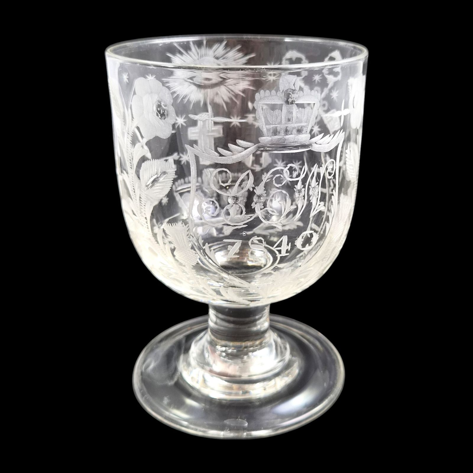 North East English Engraved Gaof Lead Glass Rummer, C.1820–1830 photo Home Decor