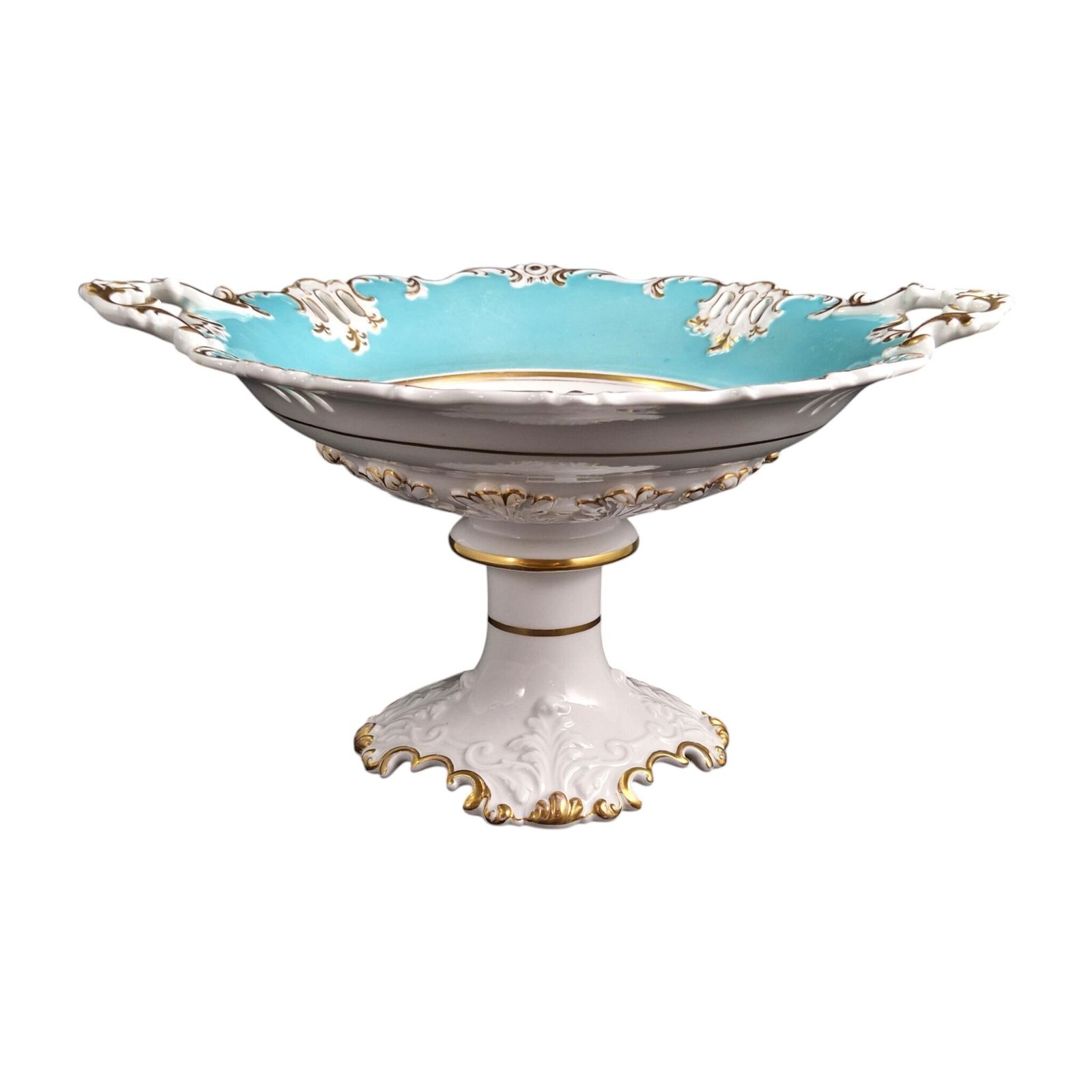Coalport Turquoise Rococo Pedestal Bowl, C.1840–1850 photo Home Decor