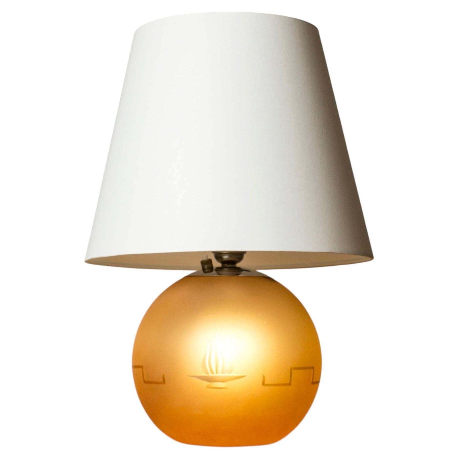 Swedish Grace Glass Table Lamp Attributed To Elis Bergh, Kosta, Sweden, 1930s