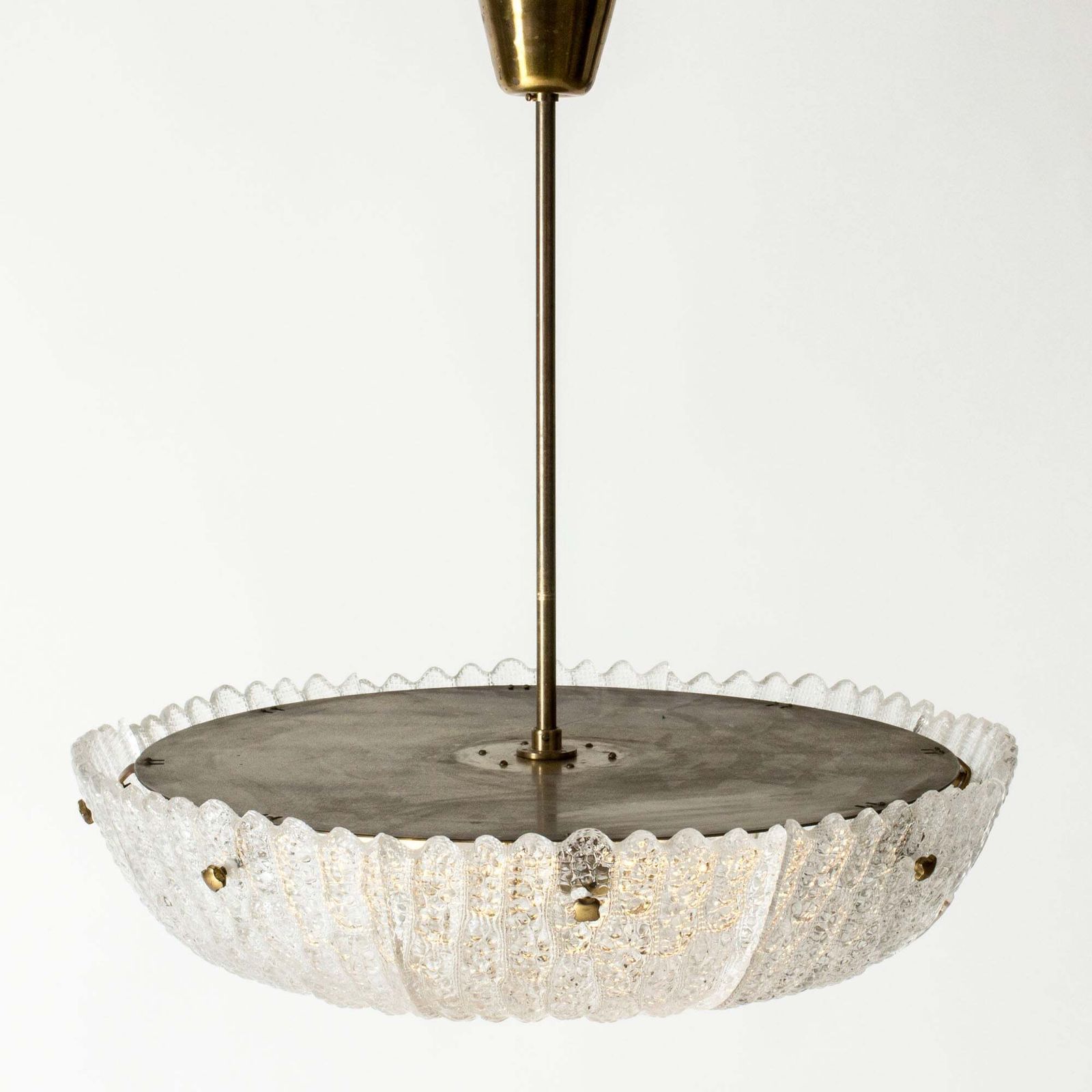 Lustre mid-century modern par Carl Fagerlund, Orrefors, Suède, années 1950 photo for sale
