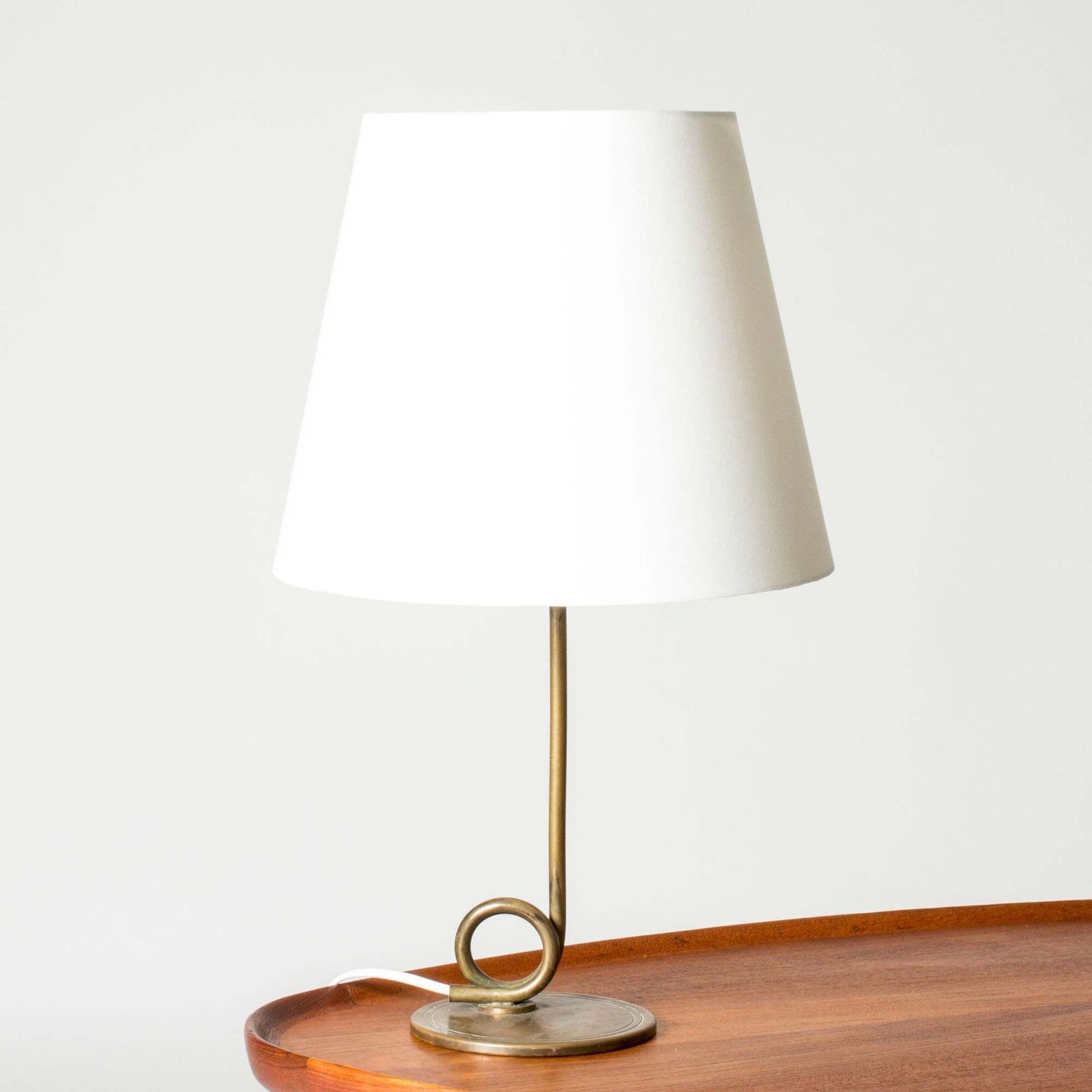 Swedish Modern Messing Tafellamp, Zweden, jaren 1940 photo Verlichting