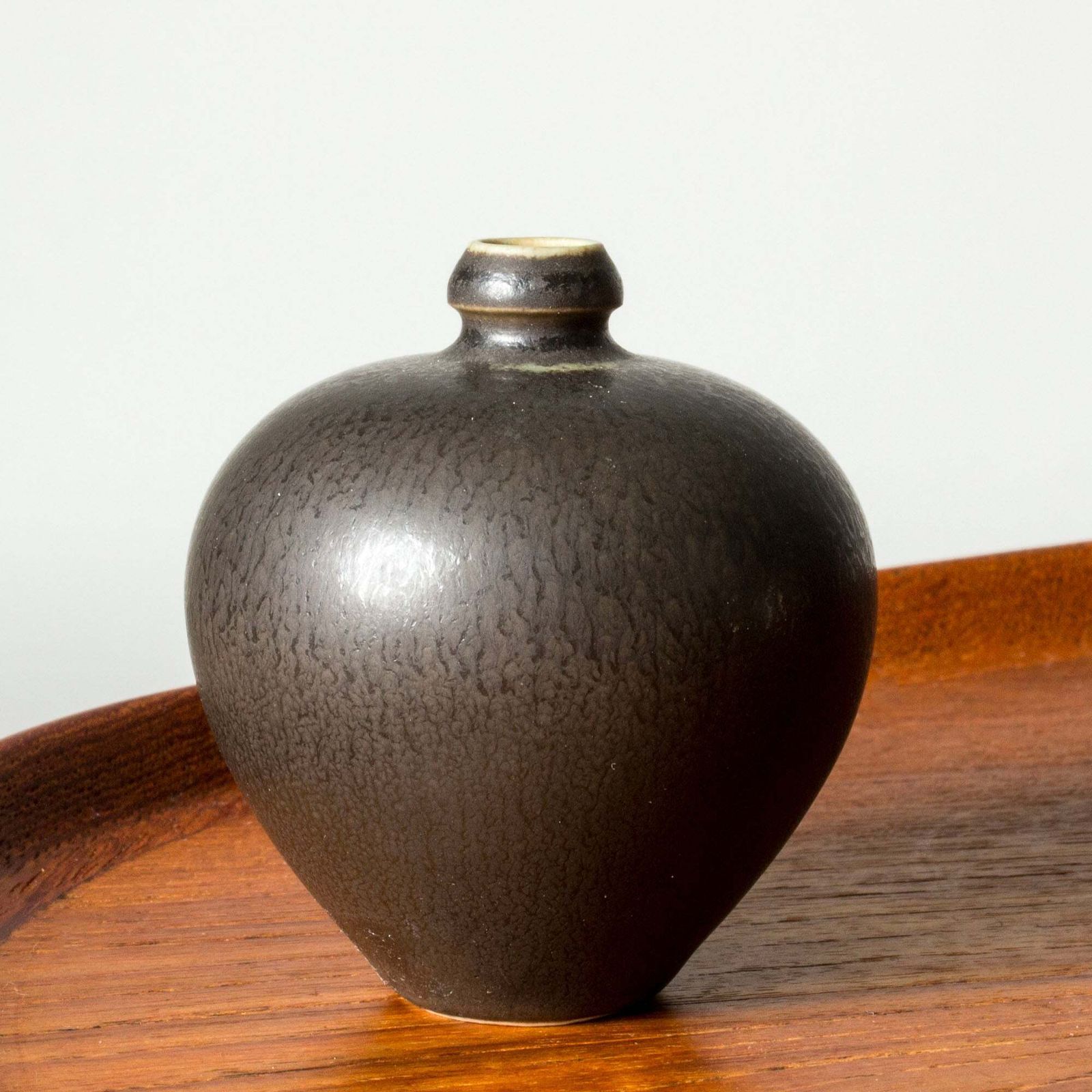 Midcentury Miniature Stoneware Vase By Berndt Friberg, Gustavsberg, Sweden, 1964 photo for sale