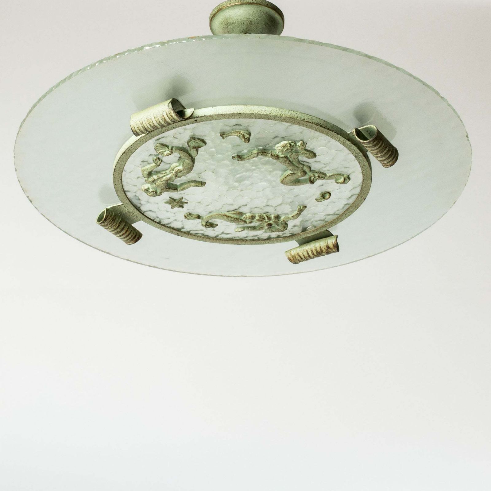 Swedish Grace plafondlamp van Bjerkås Armatur, Zweden, jaren 1940 photo Verlichting