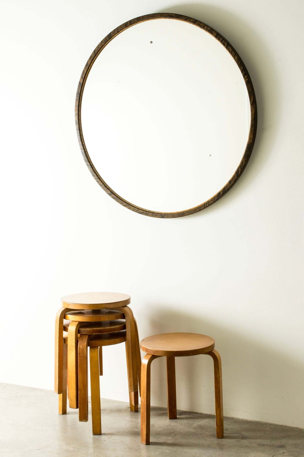 photo for sale Functionalist Birch Mirror, Förenade Möbelfabrikerna, Linköping, Sweden, 1930s