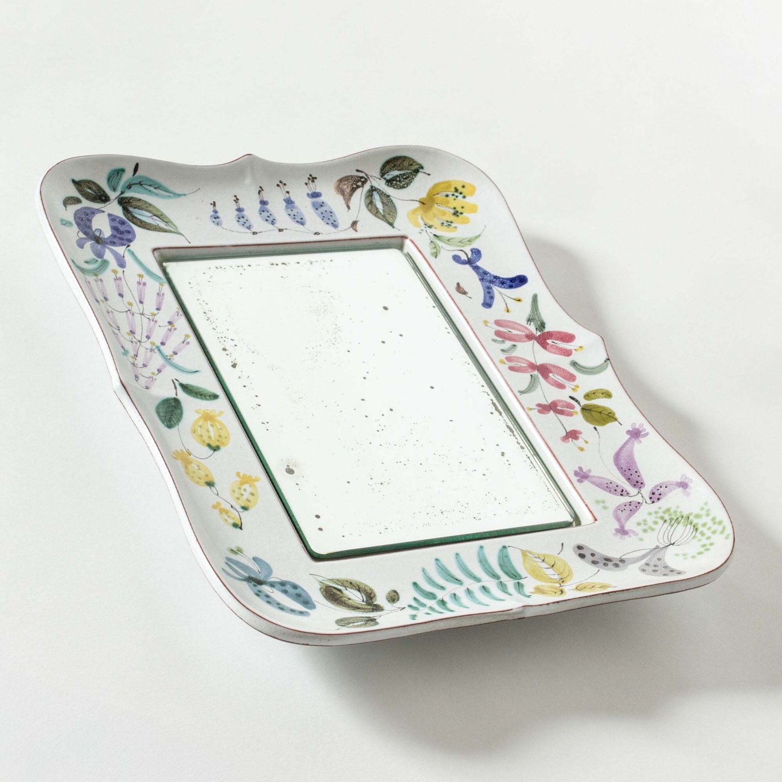 Swedish Midcentury Faience Wall Mirror By Stig Lindberg For Gustavsberg, 1940s photo Home Decor