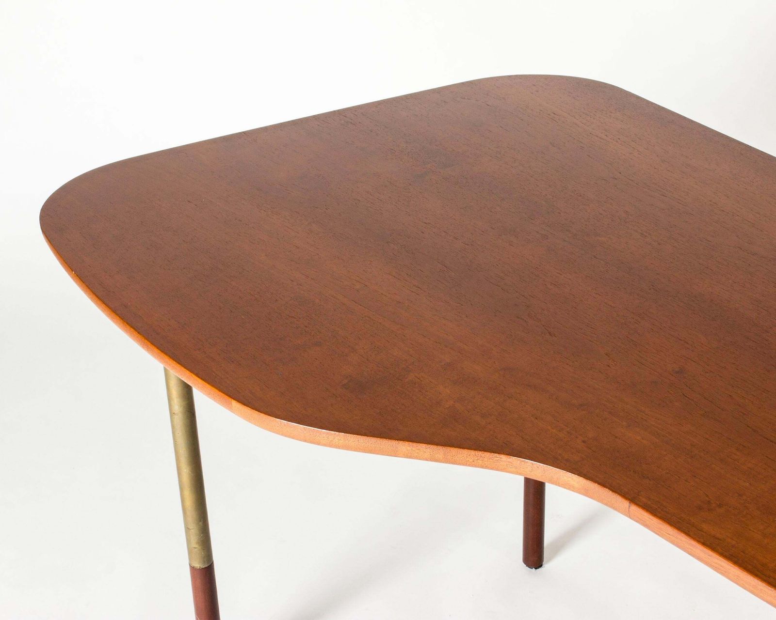 Scandinavian Modern Free Form Teak Desk, Denmark, 1950s photo vintage