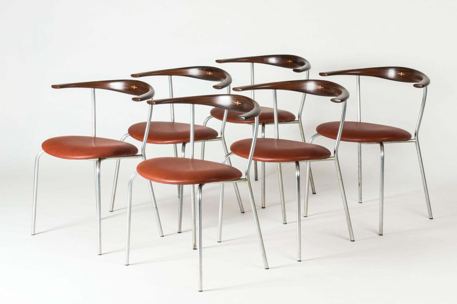 Set Of Six Midcentury "Jh 701" Dining Chairs, Hans J. Wegner, Denmark, 1950s photo for sale