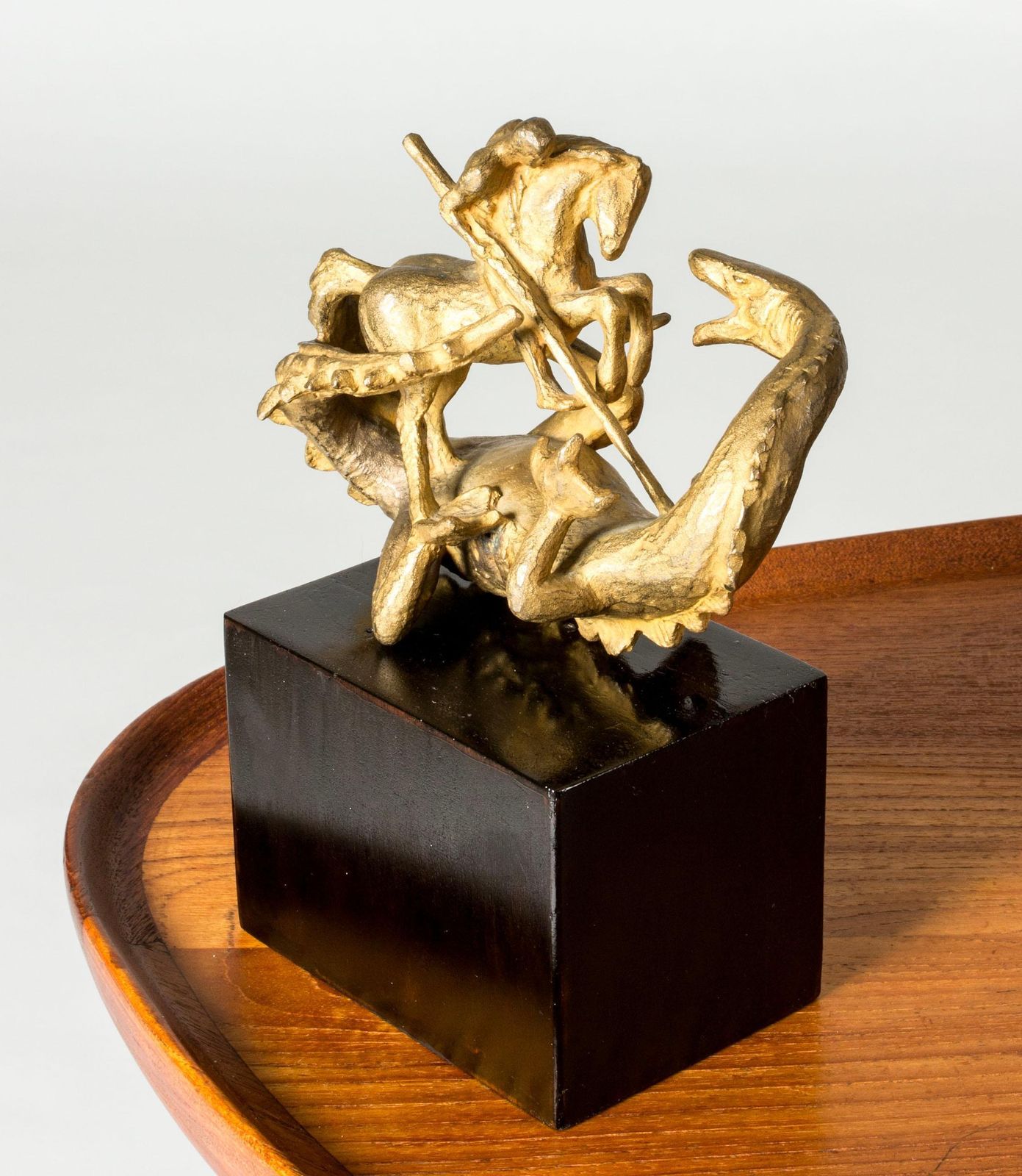 Zweeds modernistisch bronzen beeld van Stig Blomberg, Herman Bergman, Zweden photo vinterior