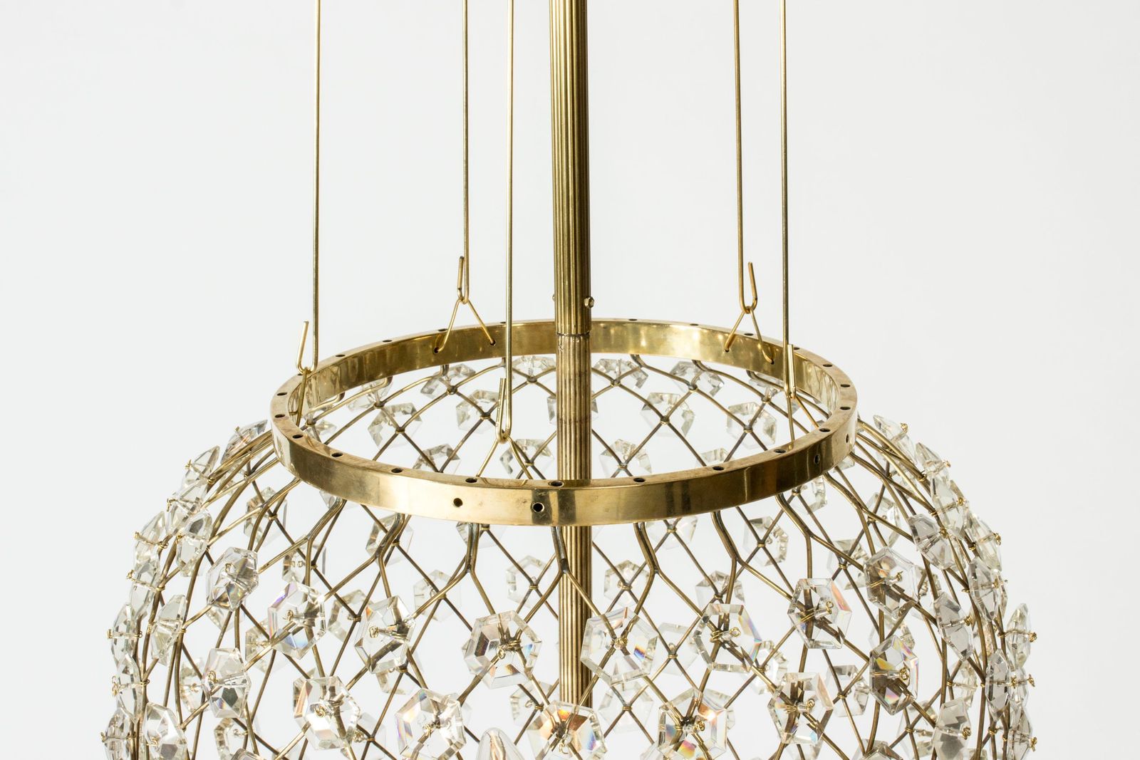 Swedish Modern Chandelier By Bertil Brisborg, Nordiska Kompaniet, Sweden, 1940s photo vintage