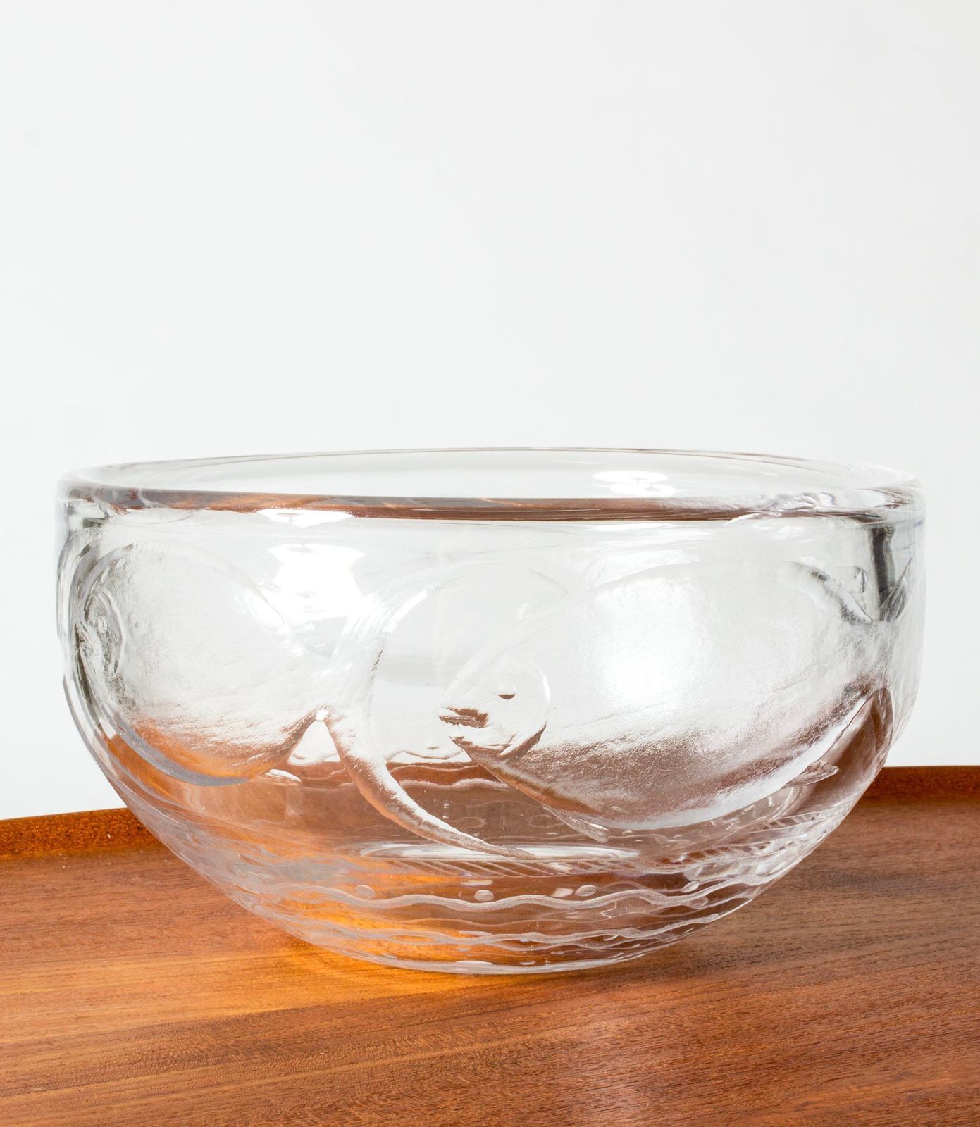 Swedish Midcentury Glass Bowl By Erik Höglund, Boda, Sweden, 1950s photo Home Decor