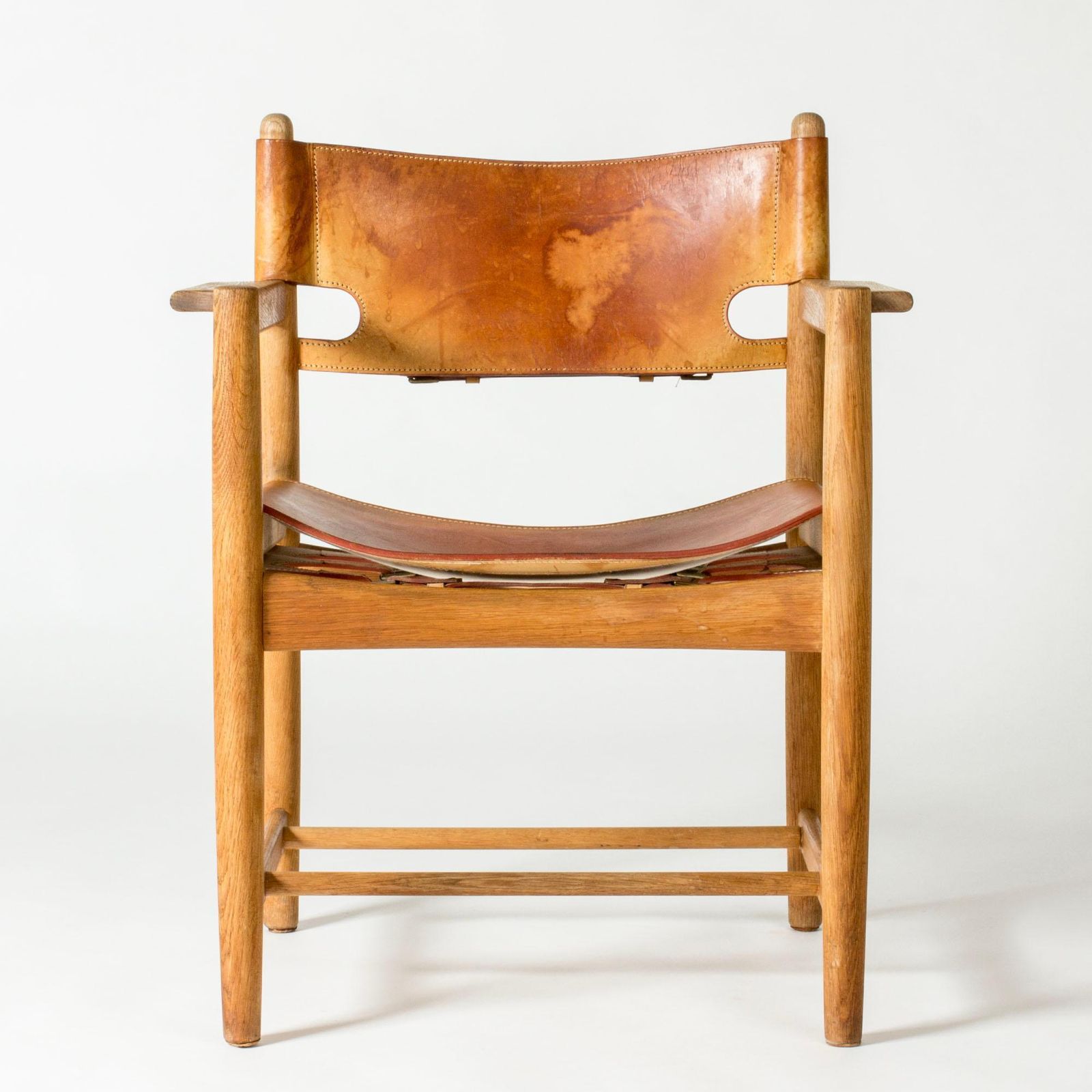 Furniture Set Of Eight Oak And Leather Dining Chairs By Børge Mogensen, Denmark, 1960s photo