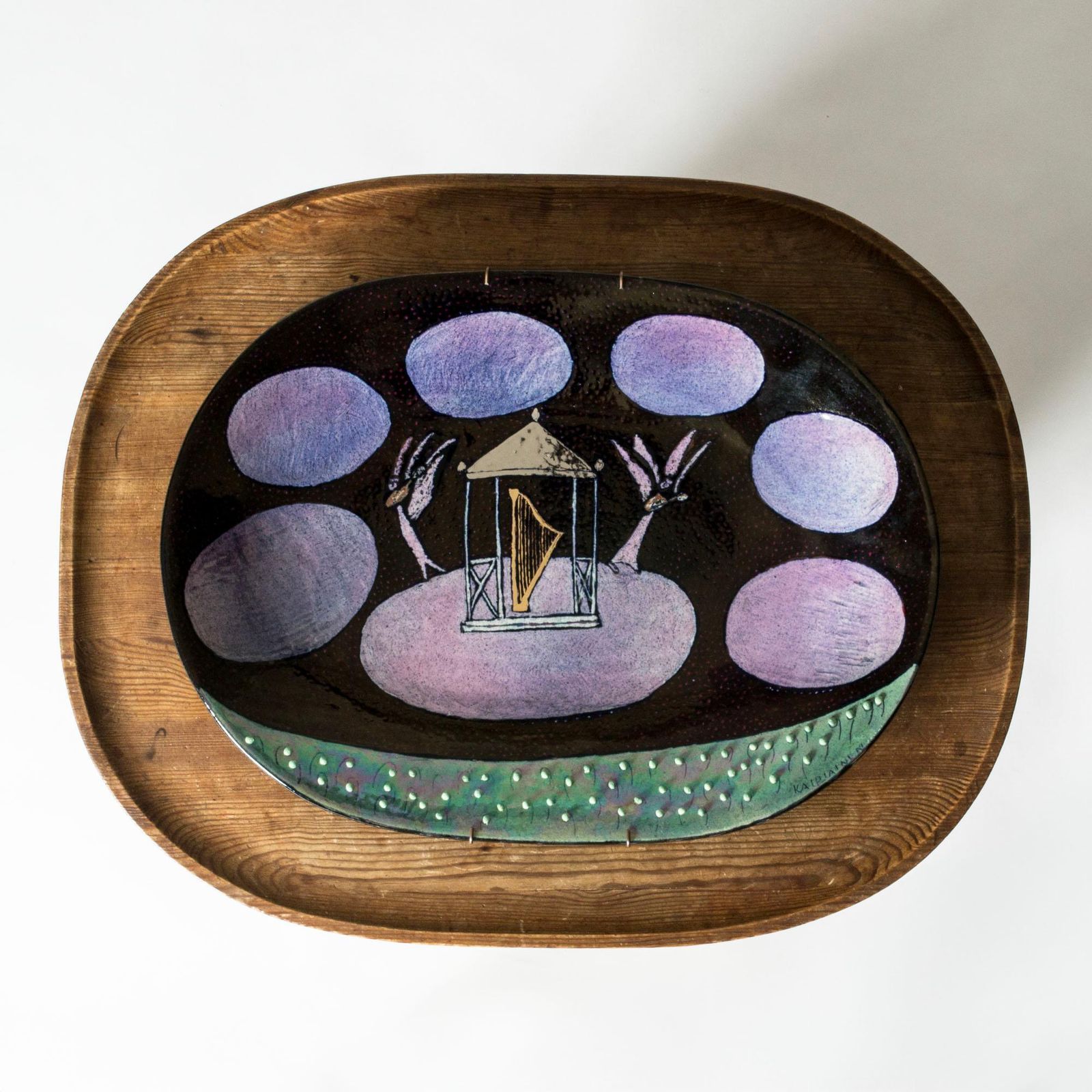 Stoneware Platter By Birger Kaipiainen For Arabia, Finland, 1960/70s photo buy