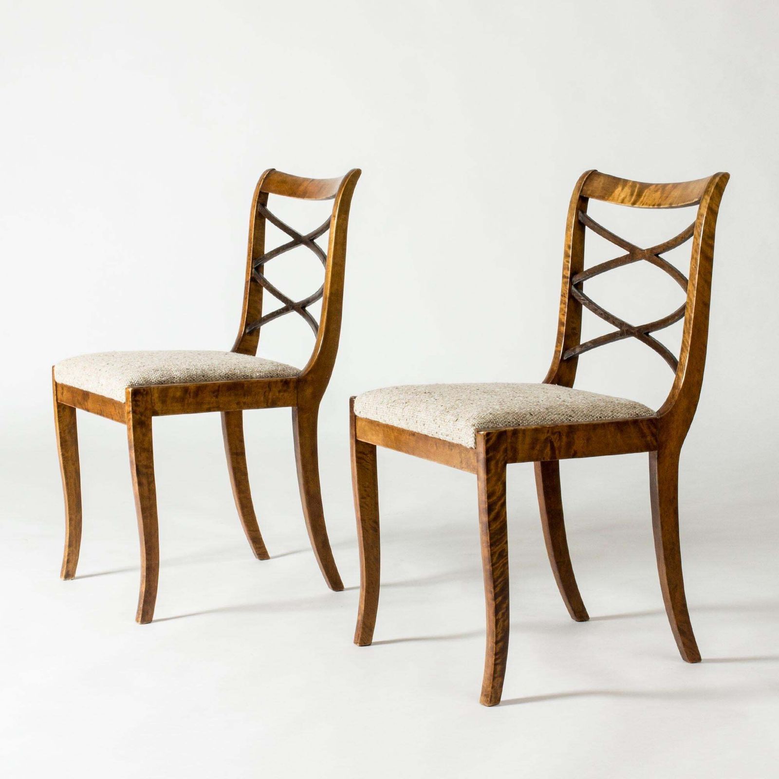Swedish Grace stoelen zonder armleuningen van Carl Malmsten, Smf Bodafors, jaren 1920 photo furniture