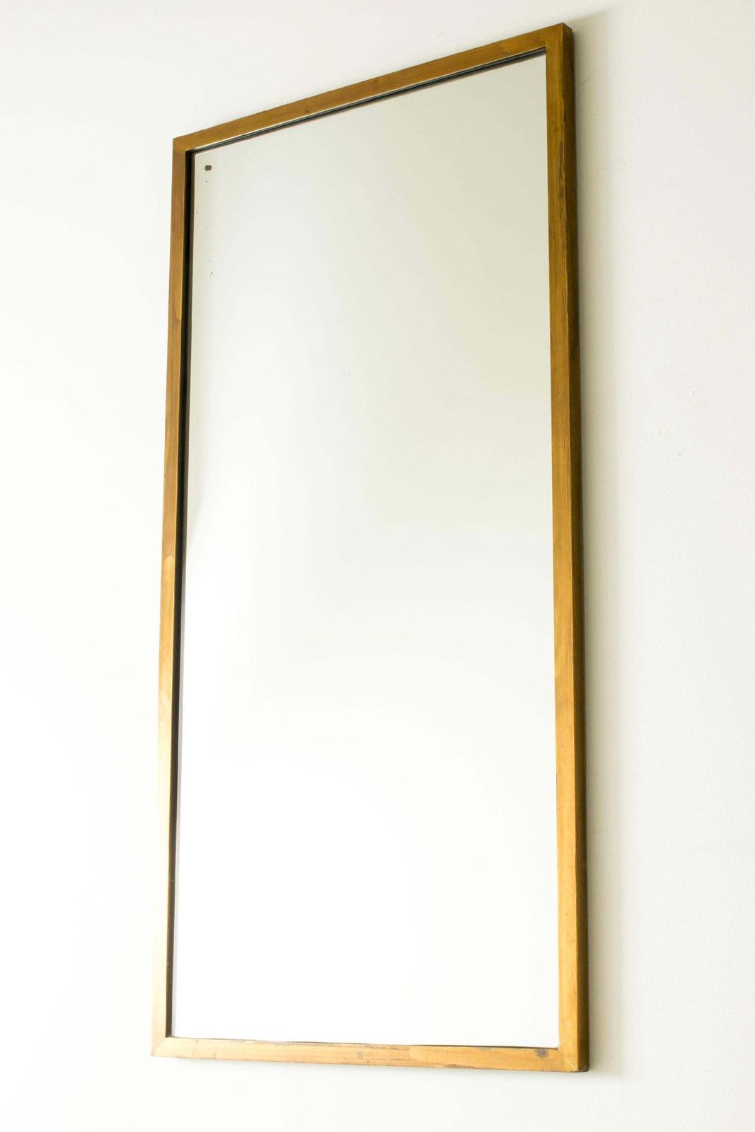 Zweeds Modern messing wandspiegel, jaren 1940/50 photo Woonaccessoires