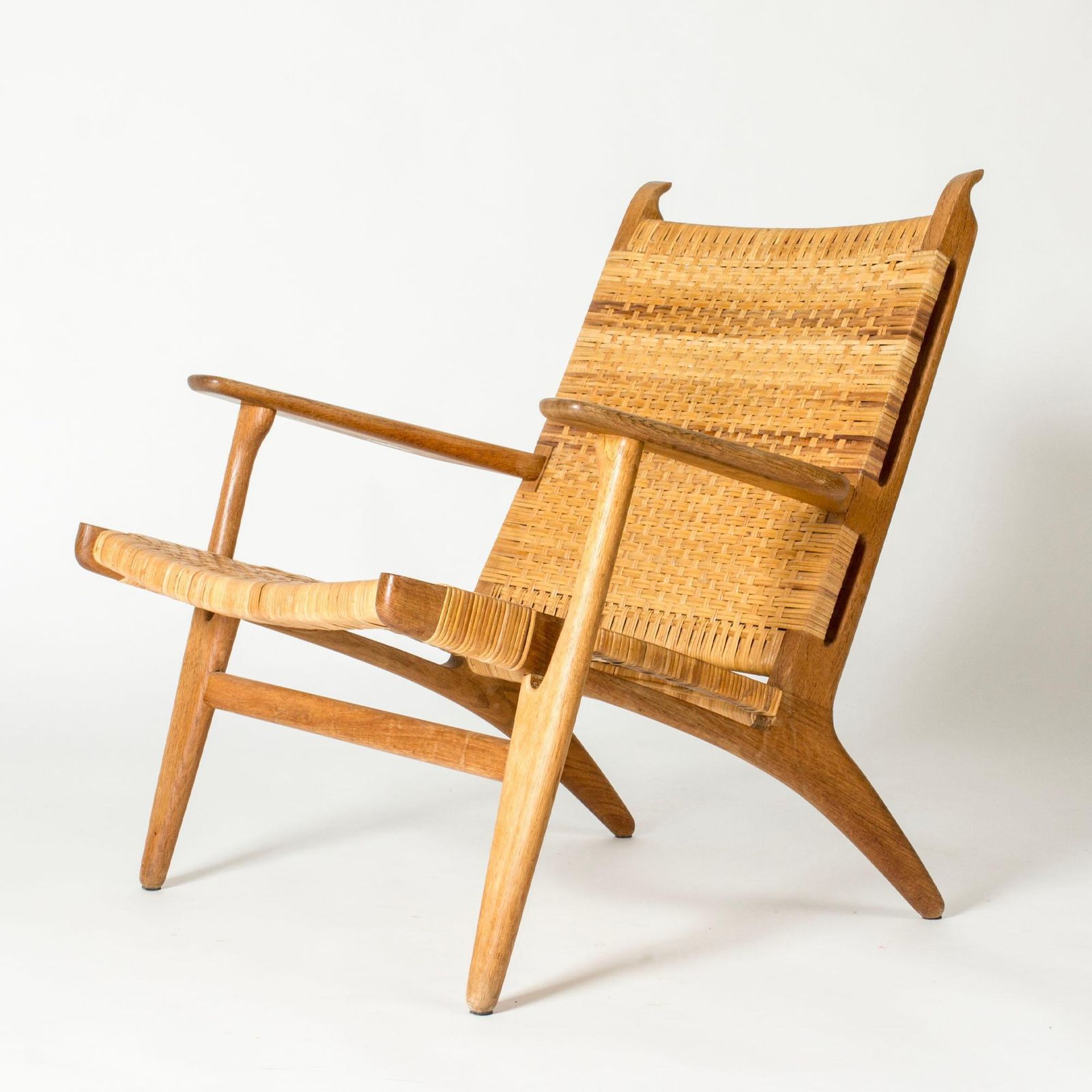 Paire de fauteuils de salon mid-century « CH 27 » par Hans J. Wegner, Danemark, années 1950 photo vintage