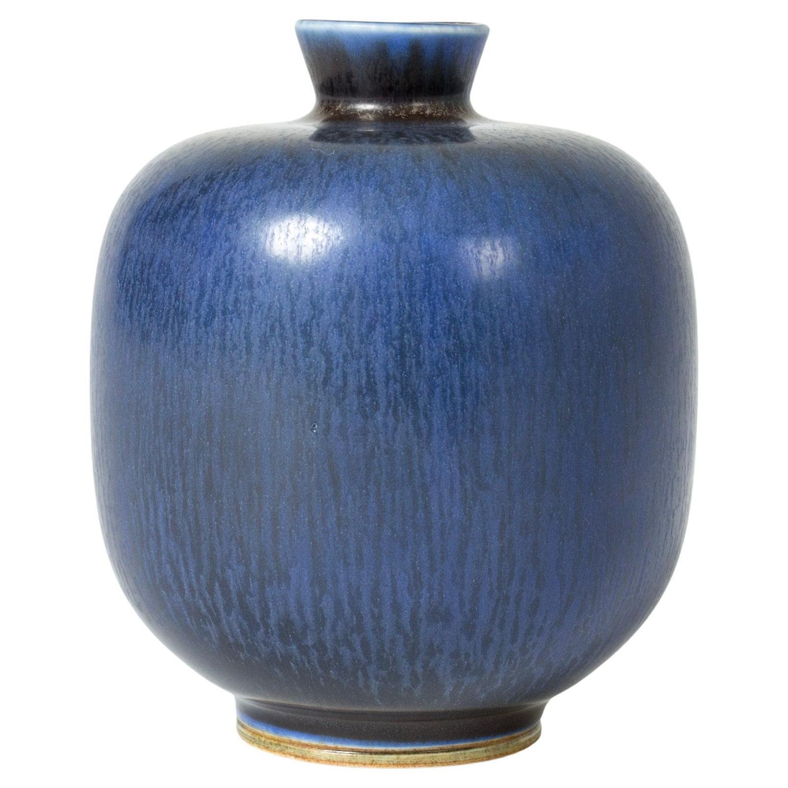 Vase en grès mid-century par Berndt Friberg, Gustavsberg, Suède, 1968