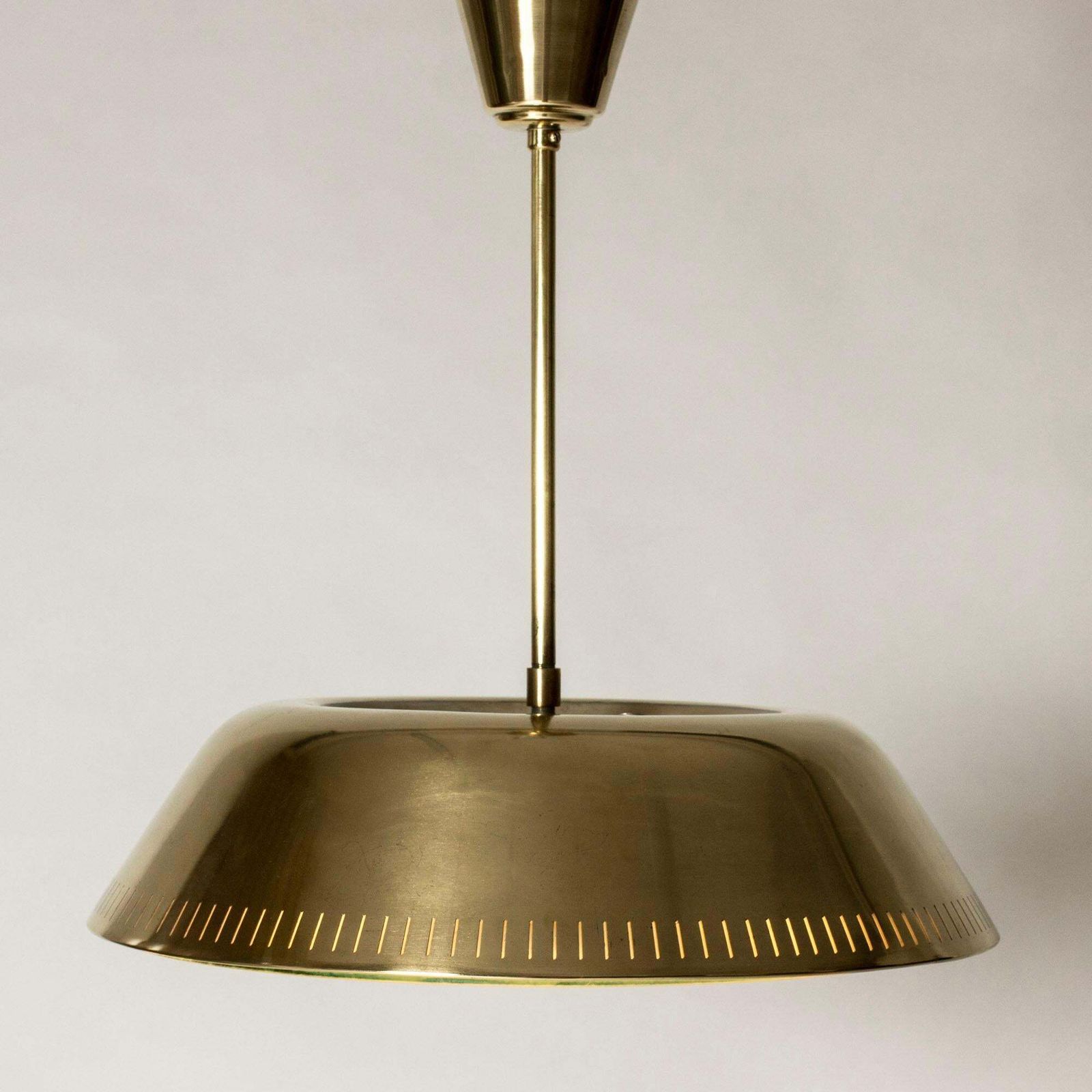 1940s Swedish Modern Brass Ceiling Light By Harald Notini photo vinterior