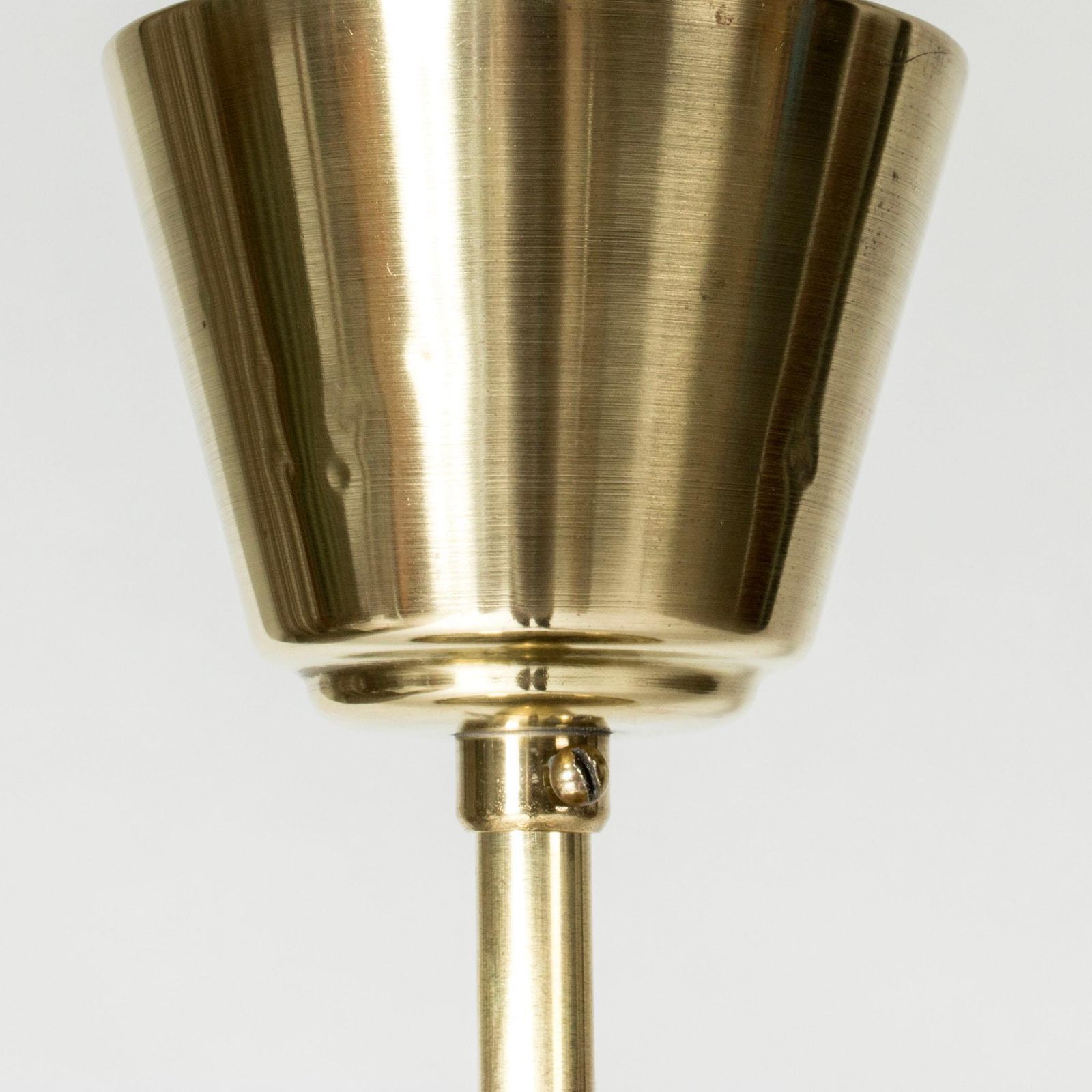 photo for sale Swedish Modern messing plafondlamp van Harald Notini, ca. jaren 1940