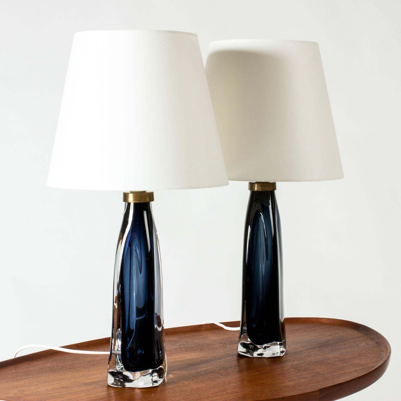 Scandinavian Modern Glass Table Lamps By Carl Fagerlund, 1960s photo Lighting