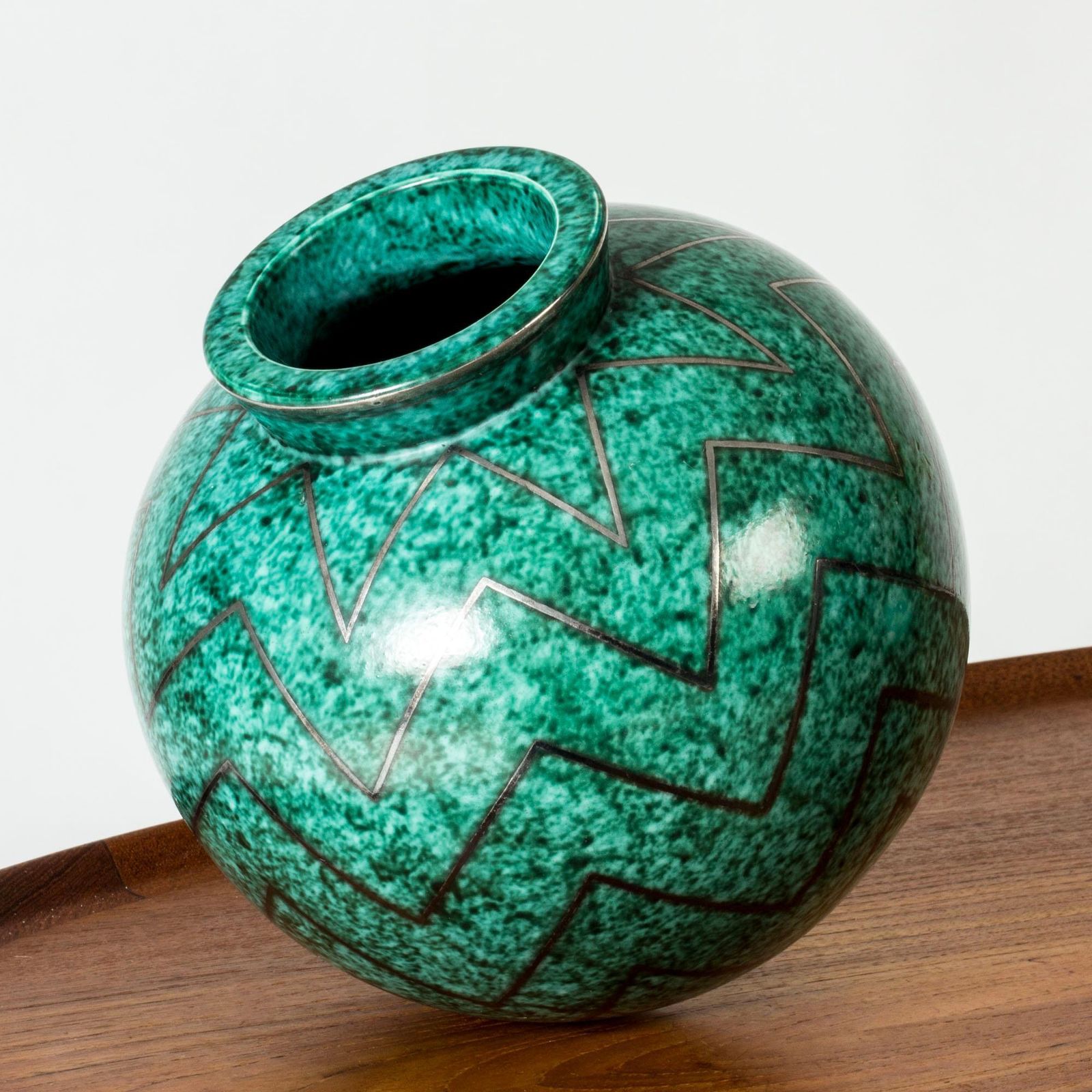 Stoneware “Argenta” Vase By Wilhelm Kåge, Gustavsberg, Sweden, 1937 photo Home Decor