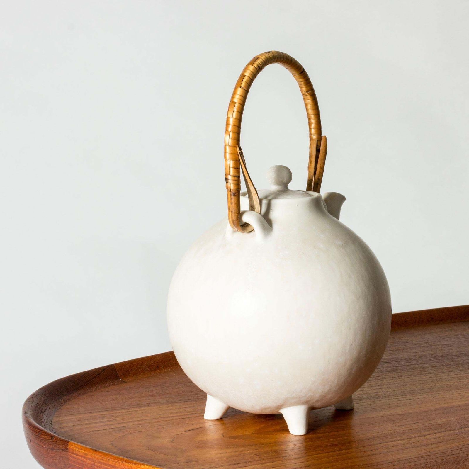 Scandinavian Functionalist Stoneware Teapot By Gunnar Nylund, 1940s photo for sale