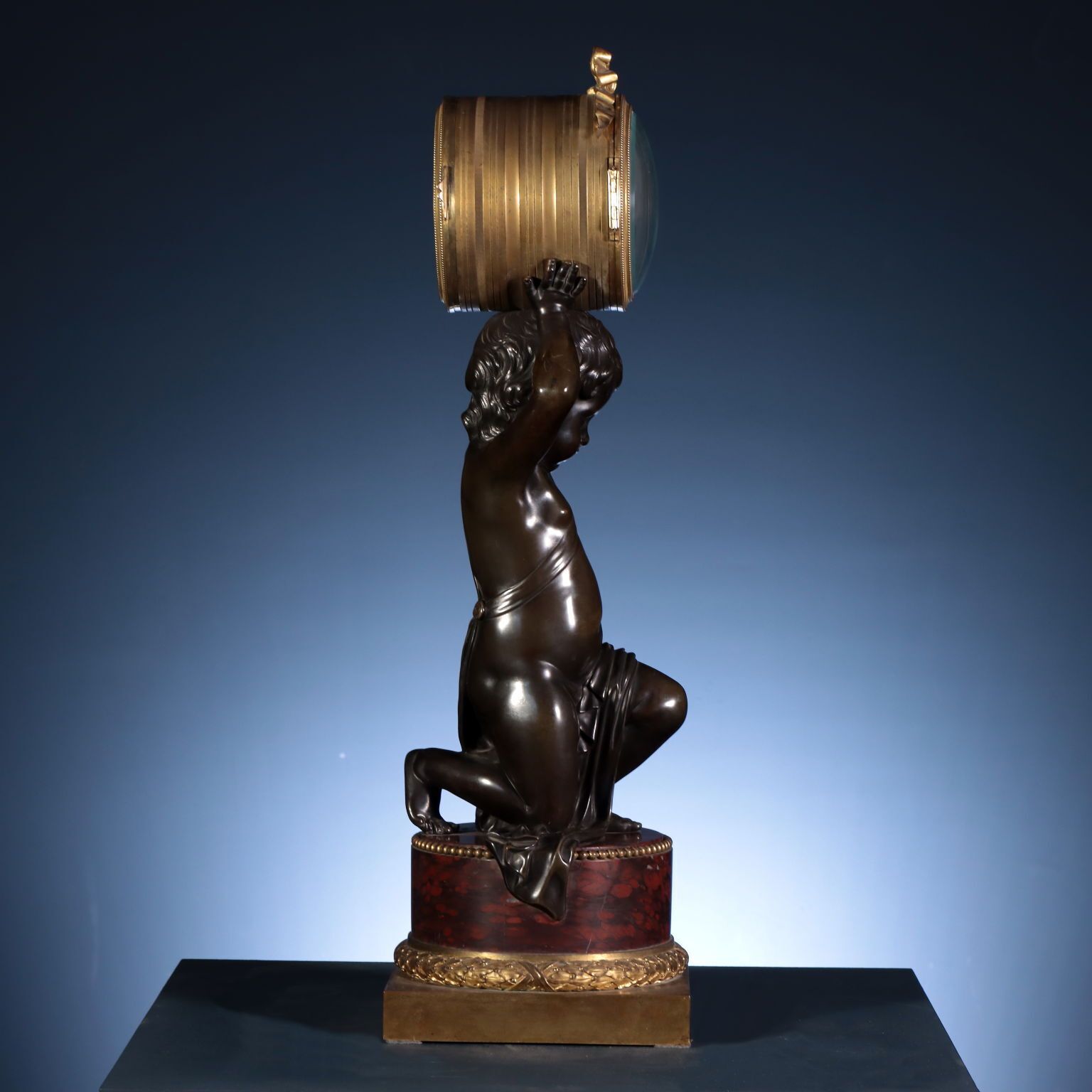 photo furniture Bronze Triptych With Clock And Candelabra   Attributed To Lenoir And Dasson