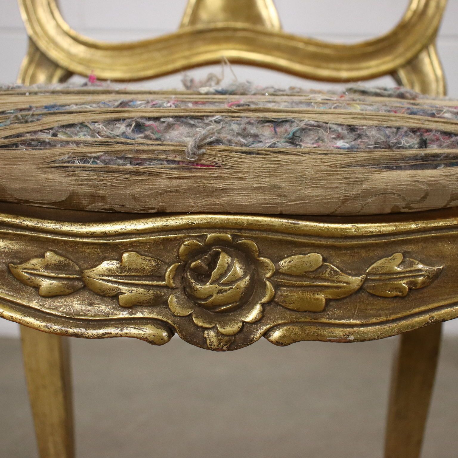 Pair Of Chairs Padded Gilded Wood Italy XX Century photo Furniture