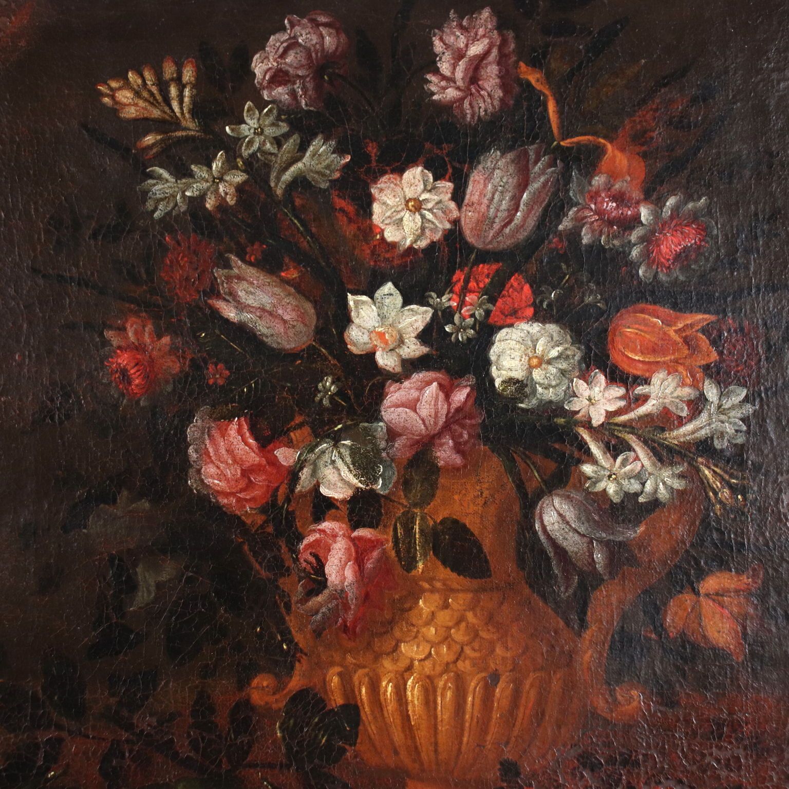 Still Life With Flowers Oil On Canvas Italy XVII Century photo for sale
