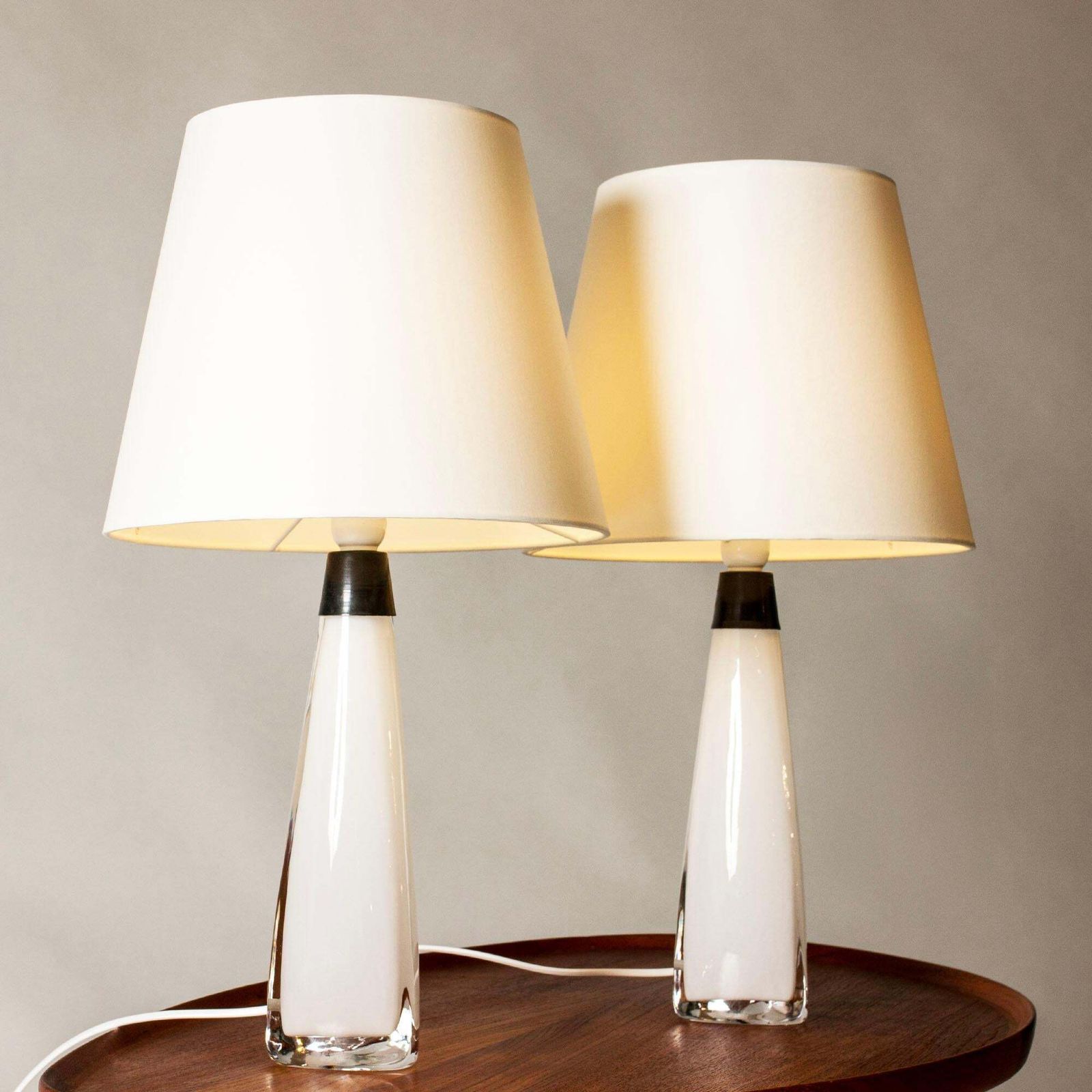 Mid-century glazen tafellampen van Carl Fagerlund, Orrefors, Zweden, jaren 1960 photo Verlichting
