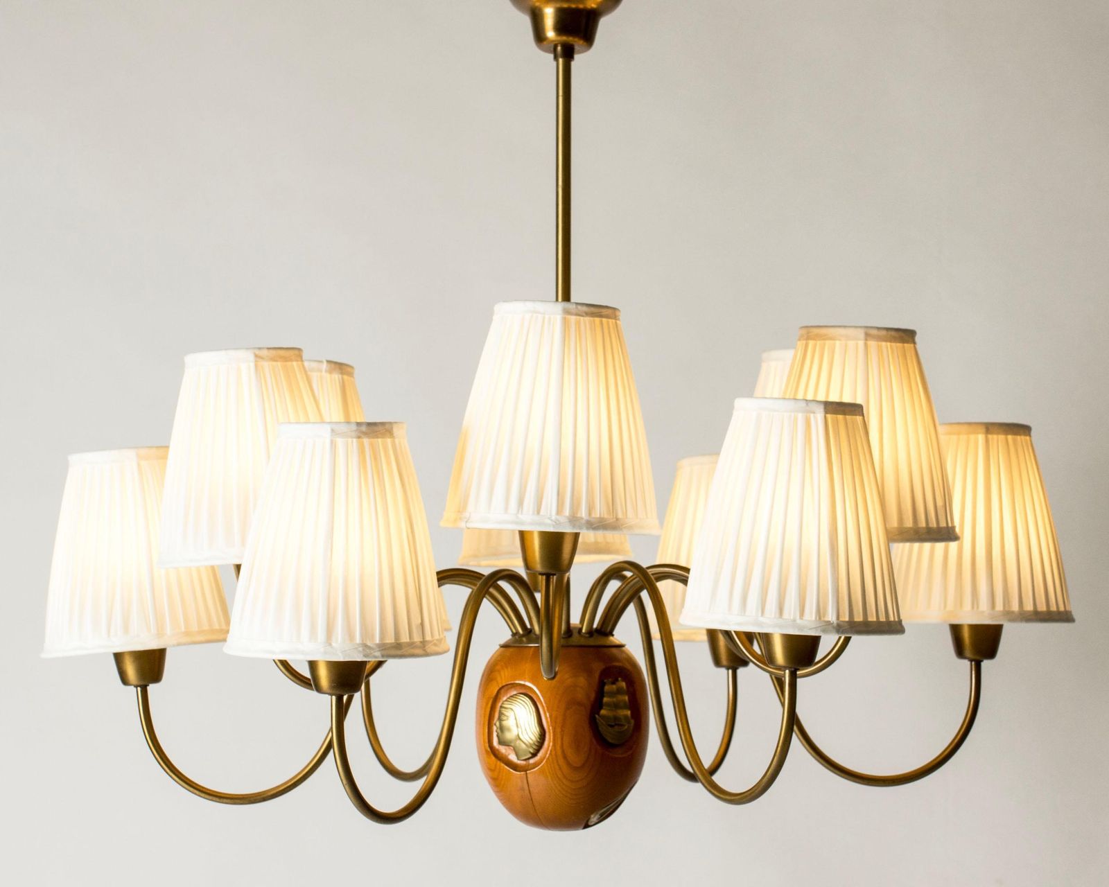 Modernist Chandelier By Hans Bergström, Ateljé Lyktan, Sweden, 1940s photo Lighting