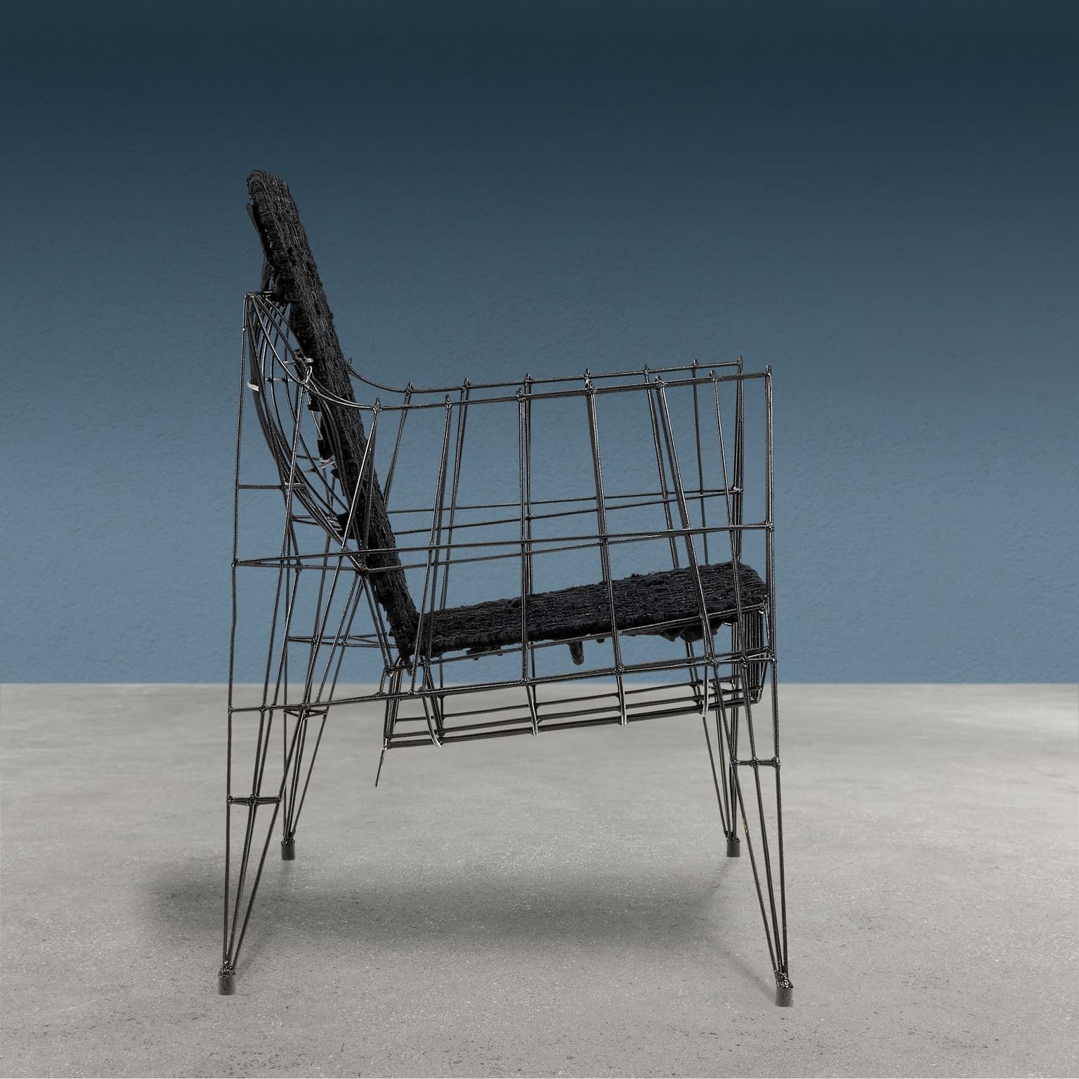 Glass Armchair Minimalisti Series Iron Design Anacleto Spazzapan photo furniture