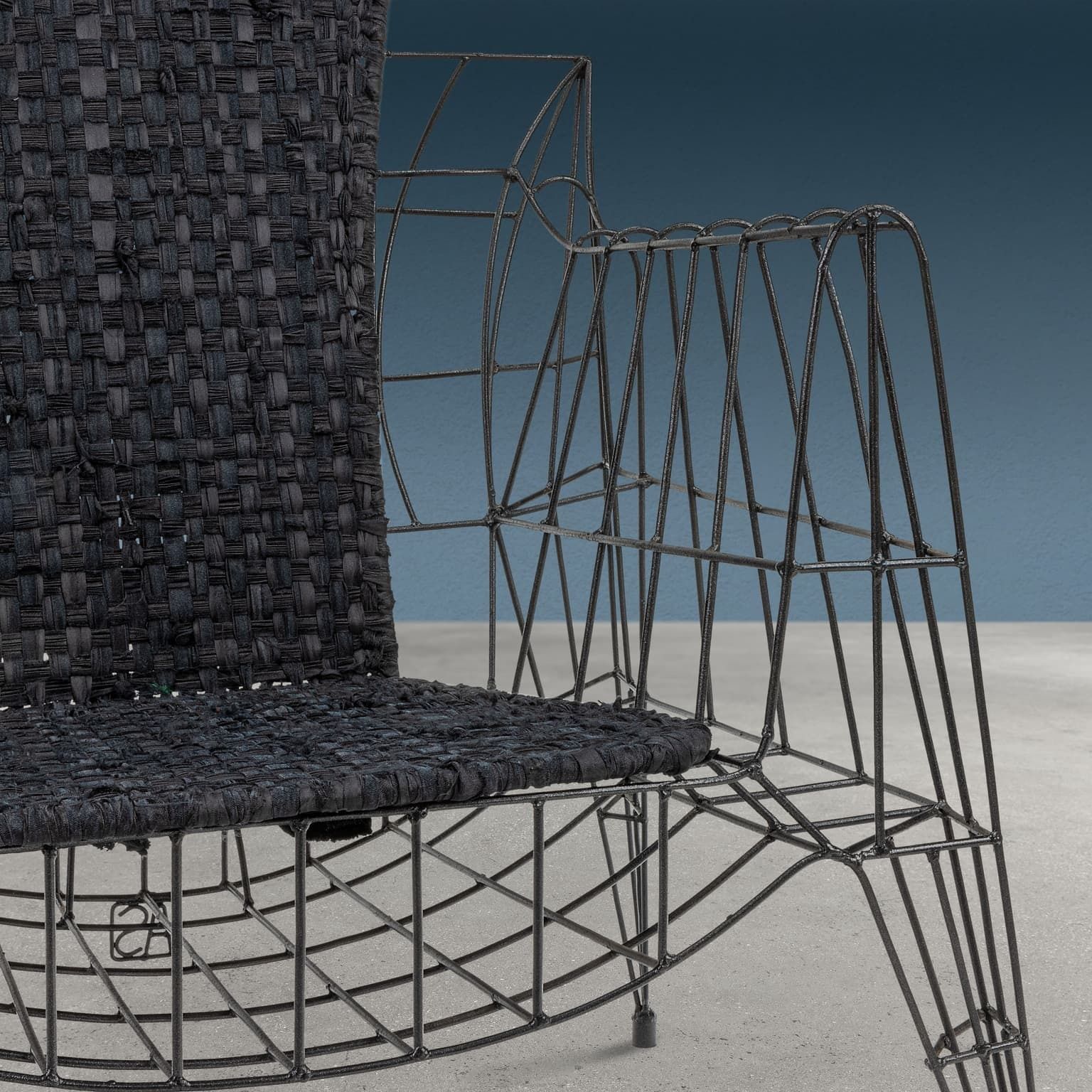 Glass Armchair Minimalisti Series Iron Design Anacleto Spazzapan photo buy