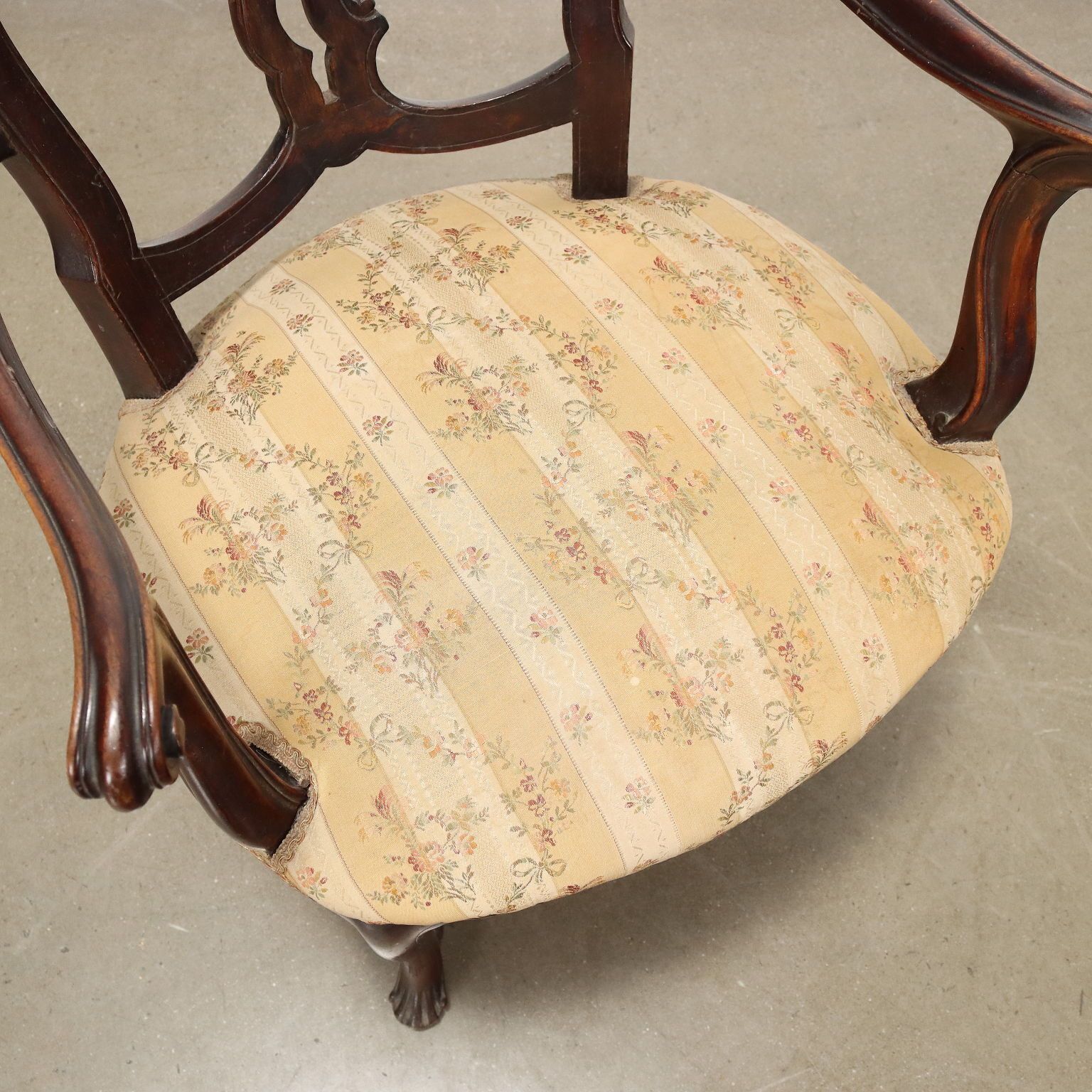 Fauteuil Barokstijl Walnoot Italië XX Eeuw photo buy