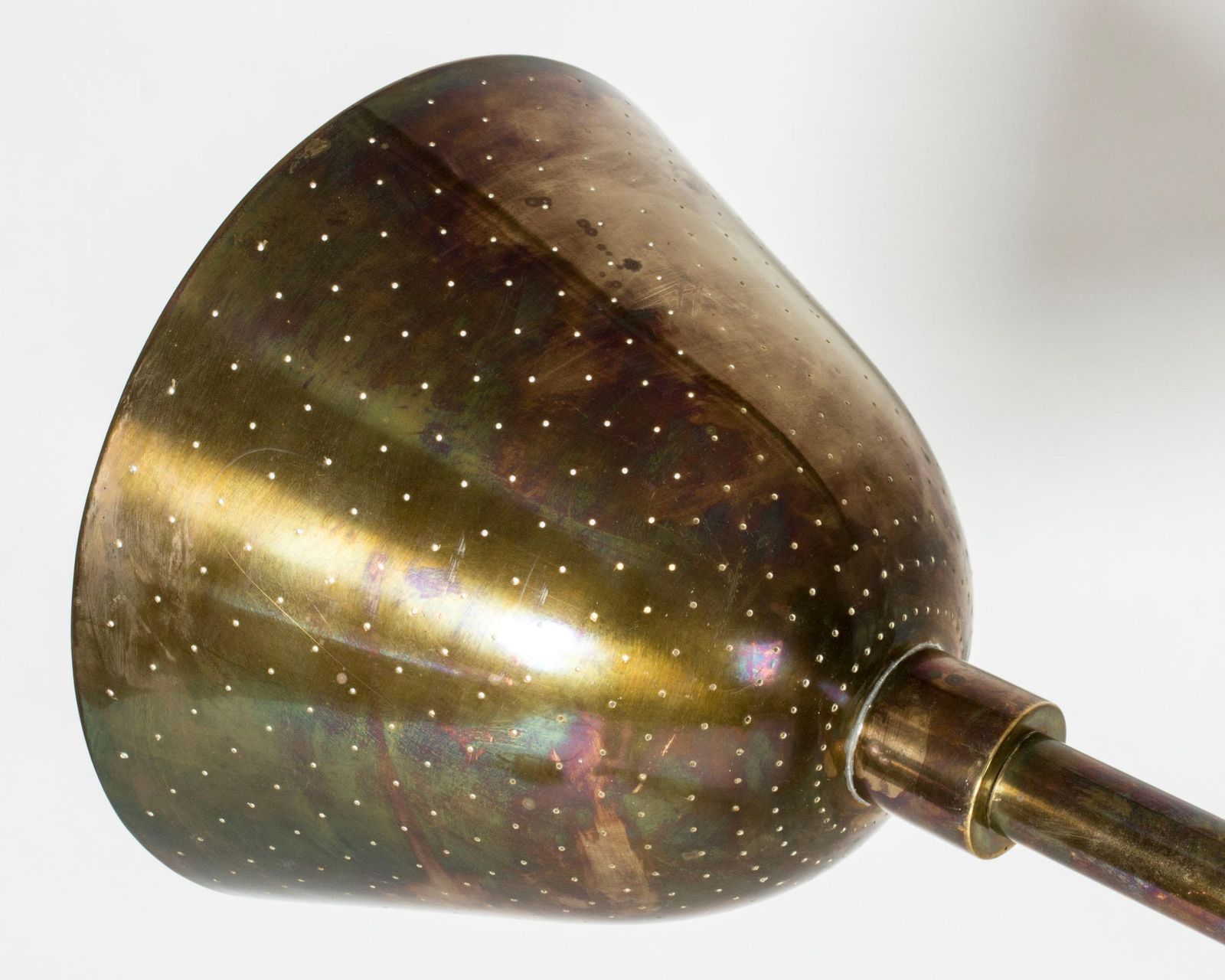 Finnish Midcentury Modern Brass Floor Lamp By Carl Axel Acking, Sweden, 1930s photo vintage