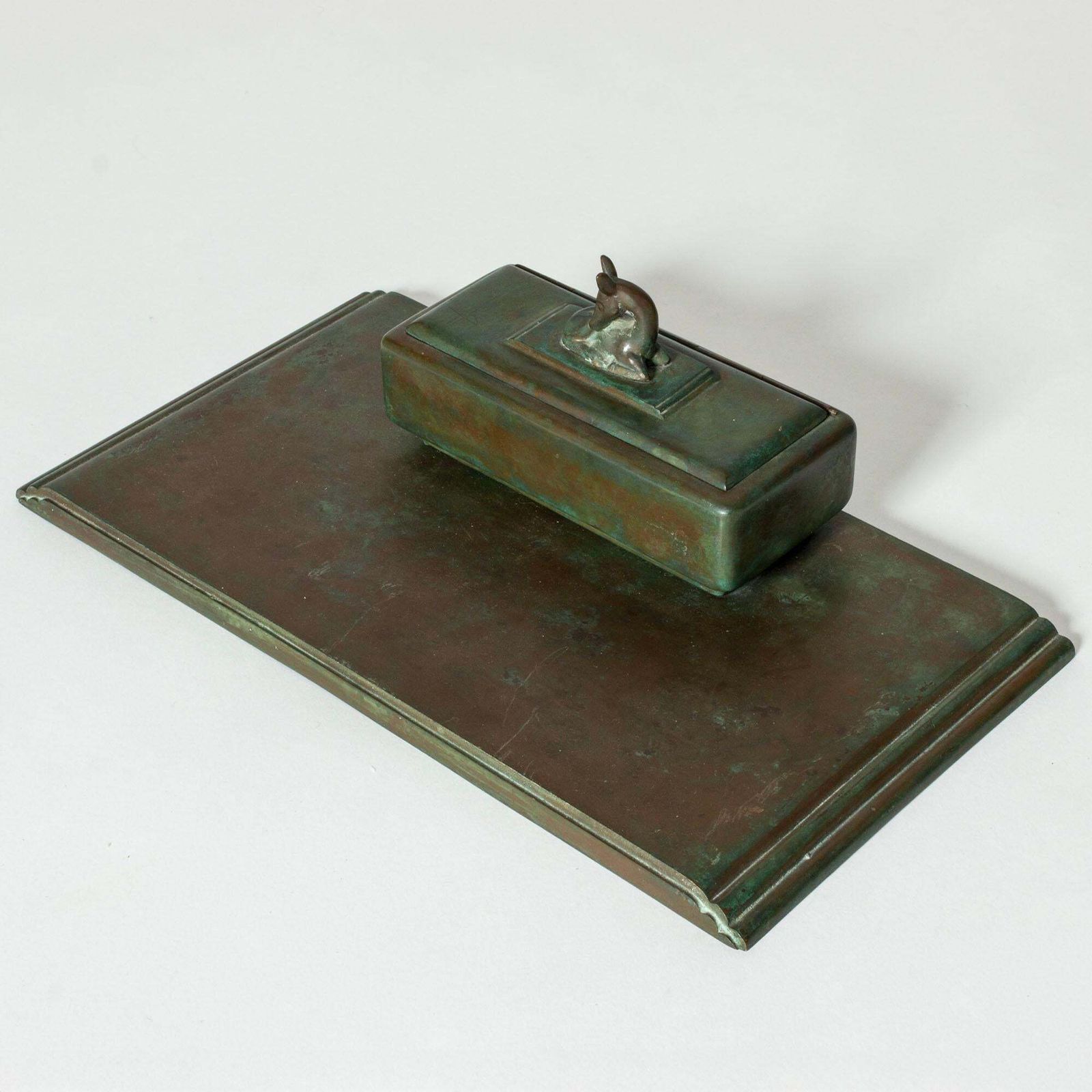 Modernistisch functionalistisch bronzen inktpot, Sune Bäckström, Zweden, jaren 1930 photo 1113.0