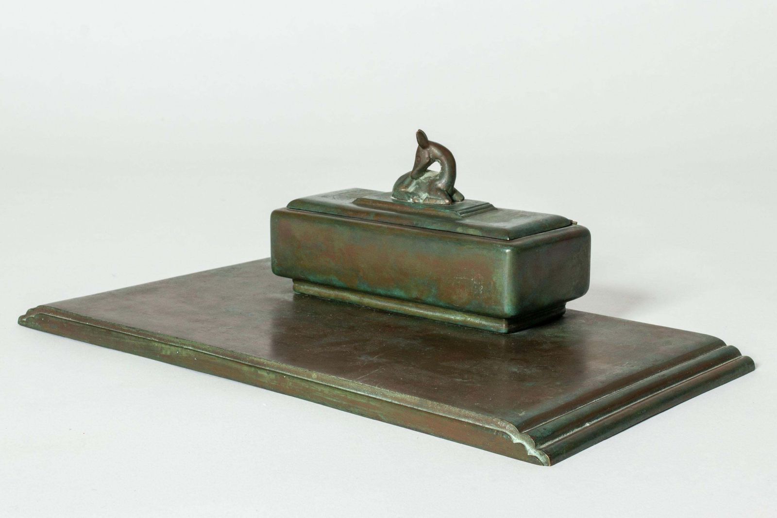 Modernistisch functionalistisch bronzen inktpot, Sune Bäckström, Zweden, jaren 1930 photo vinterior
