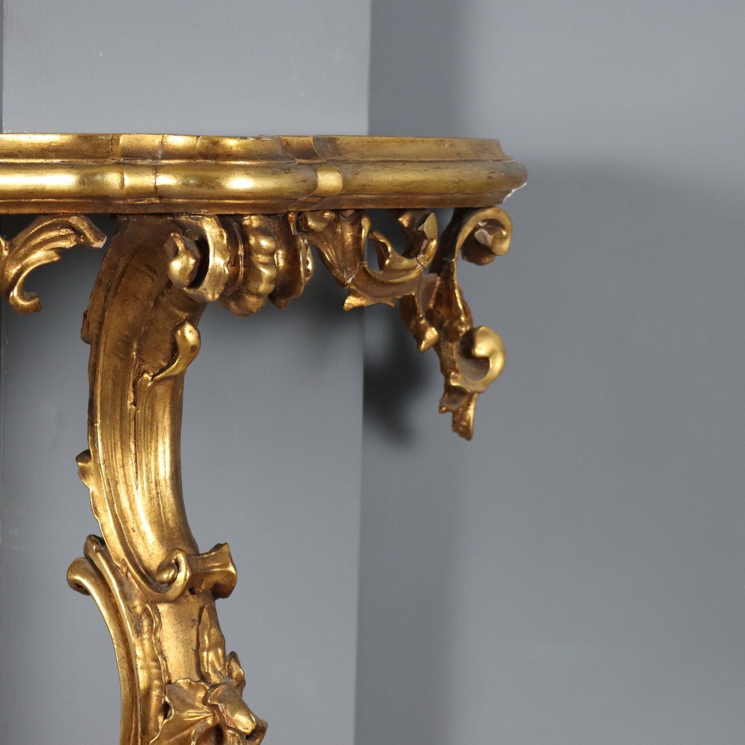 Console de style Rococo, plateau en marbre photo 840.0