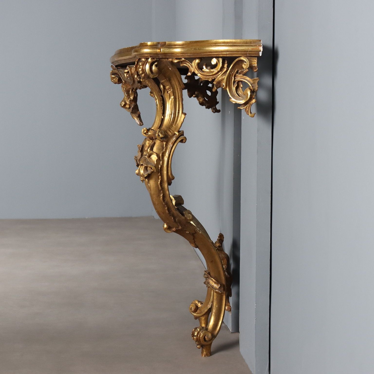 Furniture Rococo Style Drop Console With Marble Top photo
