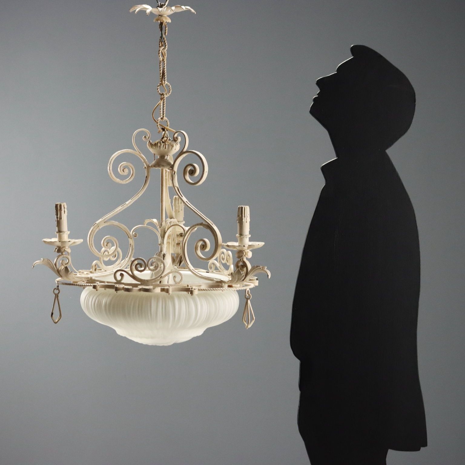 Antique Chandelier Wrought Iron Decorations Italy XX Century photo furniture
