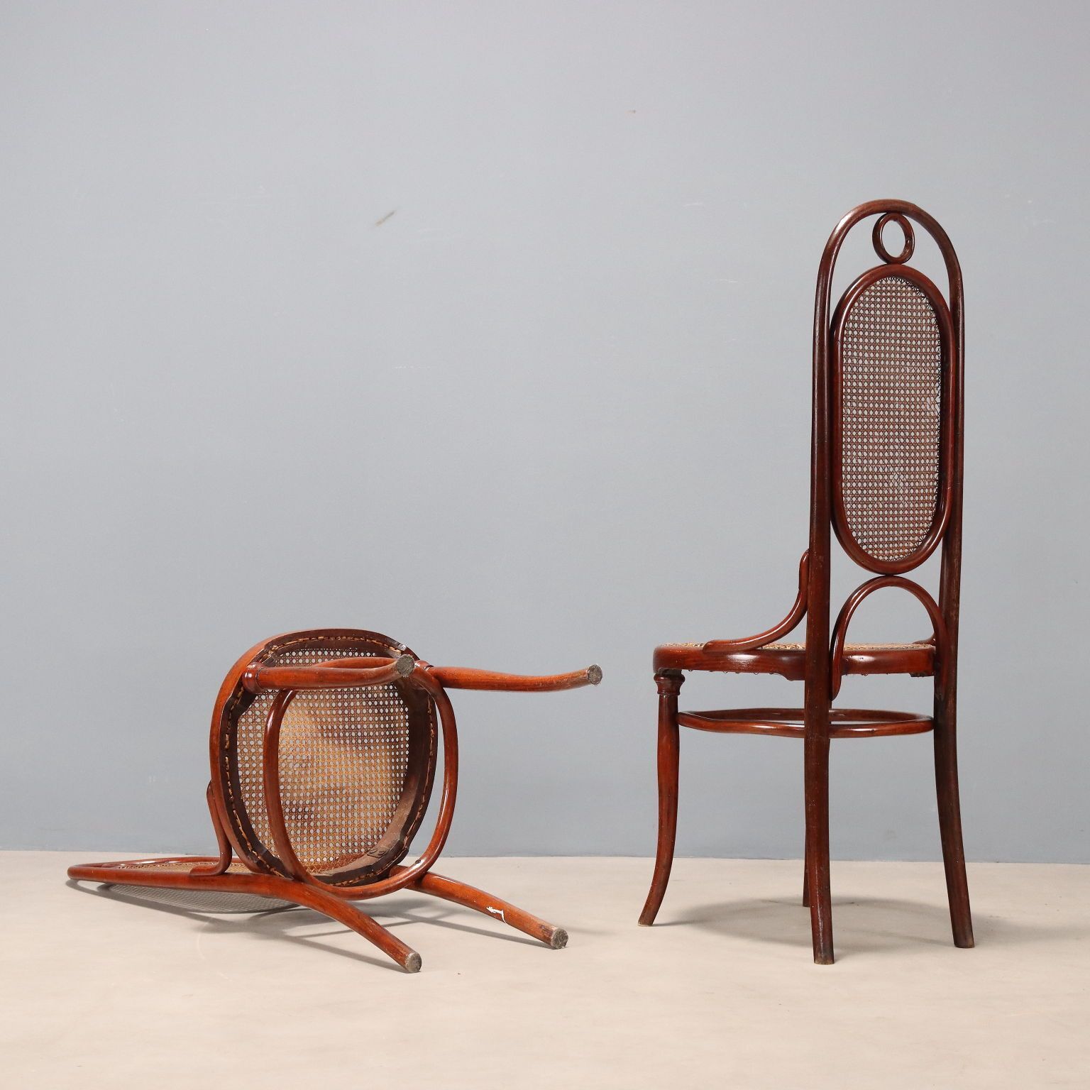 Thonet stoelen in gebogen beukenhout, Wenen, begin 20e eeuw photo vintage