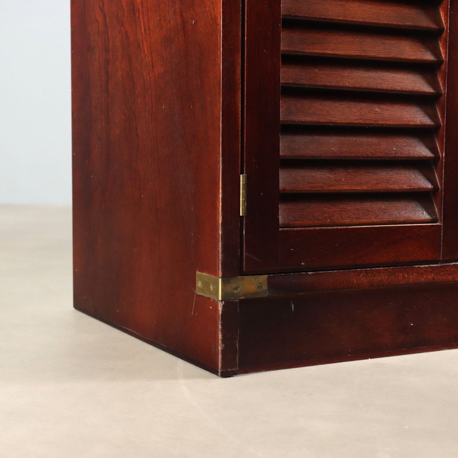 photo furniture Antique Cupboard Mahogany Veneer Brass Italy XX Century