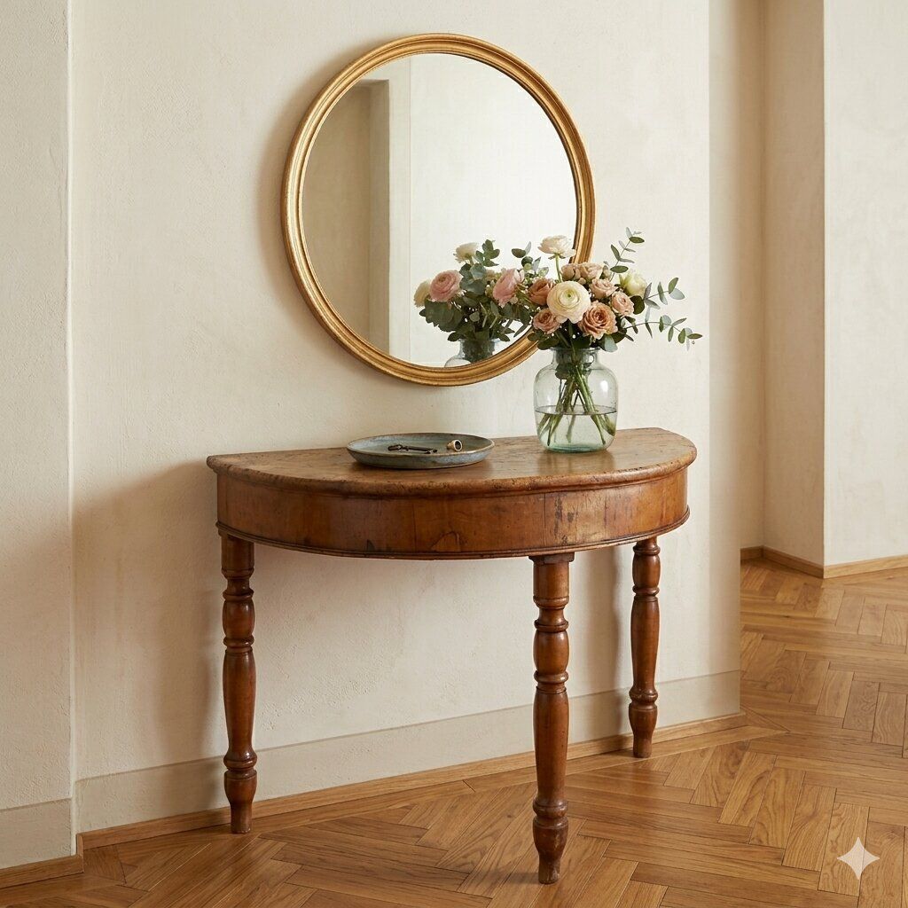 Walnoten consoletafel uit Italië, 19e eeuw photo furniture