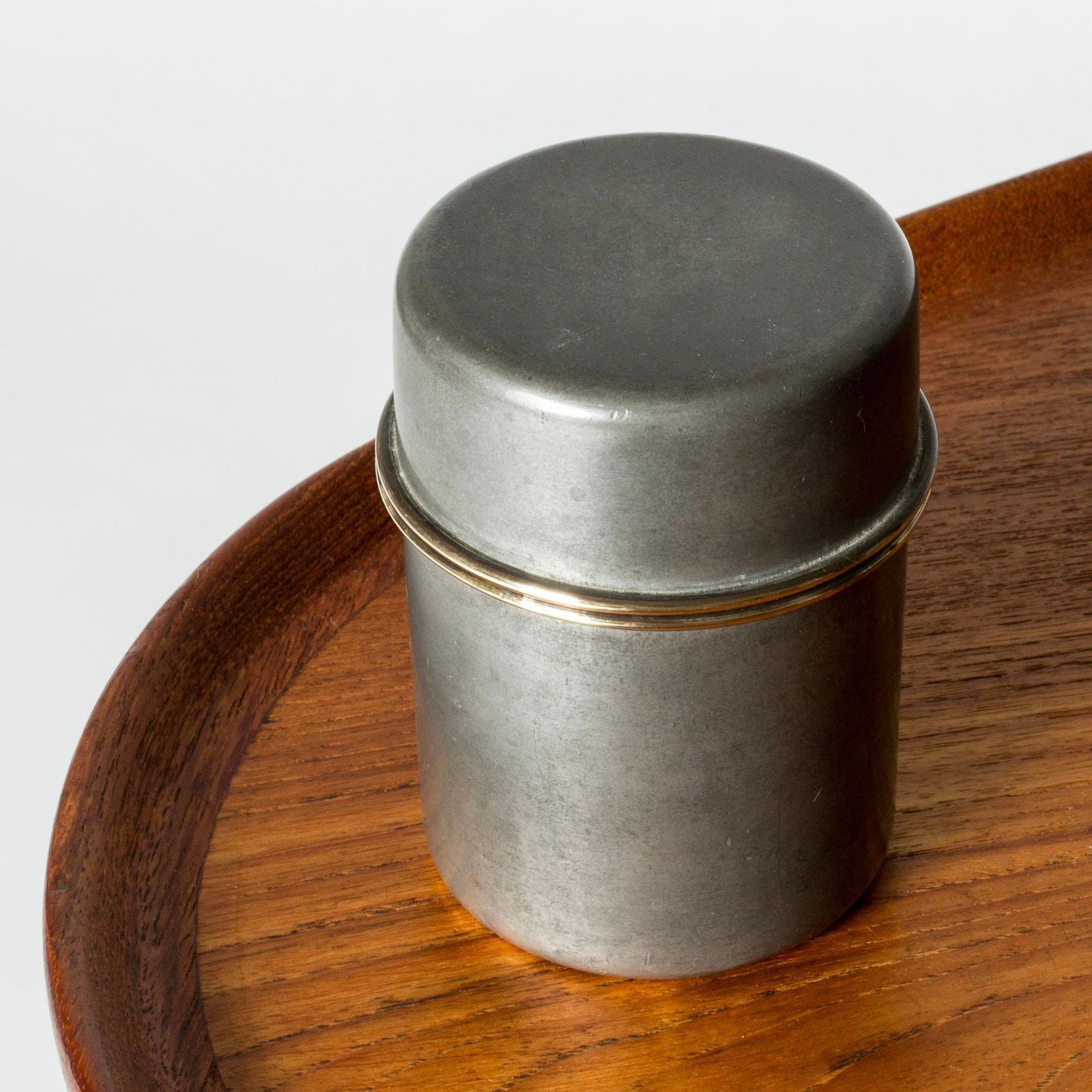 Midcentury Scandinavian Pewter Jar By Estrid Ericson, Svenskt Tenn, Sweden, 1954 photo Home Decor